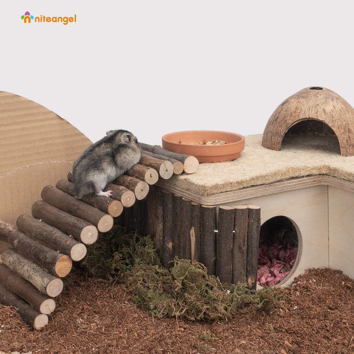 Puente de Escalera de Madera Niteangel para Hámster y Roedores