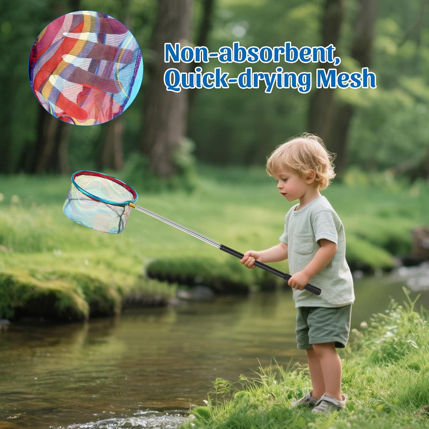 Juego de Pesca para Niños DricRoda 2 en 1 con Red Telescópica y Cubos