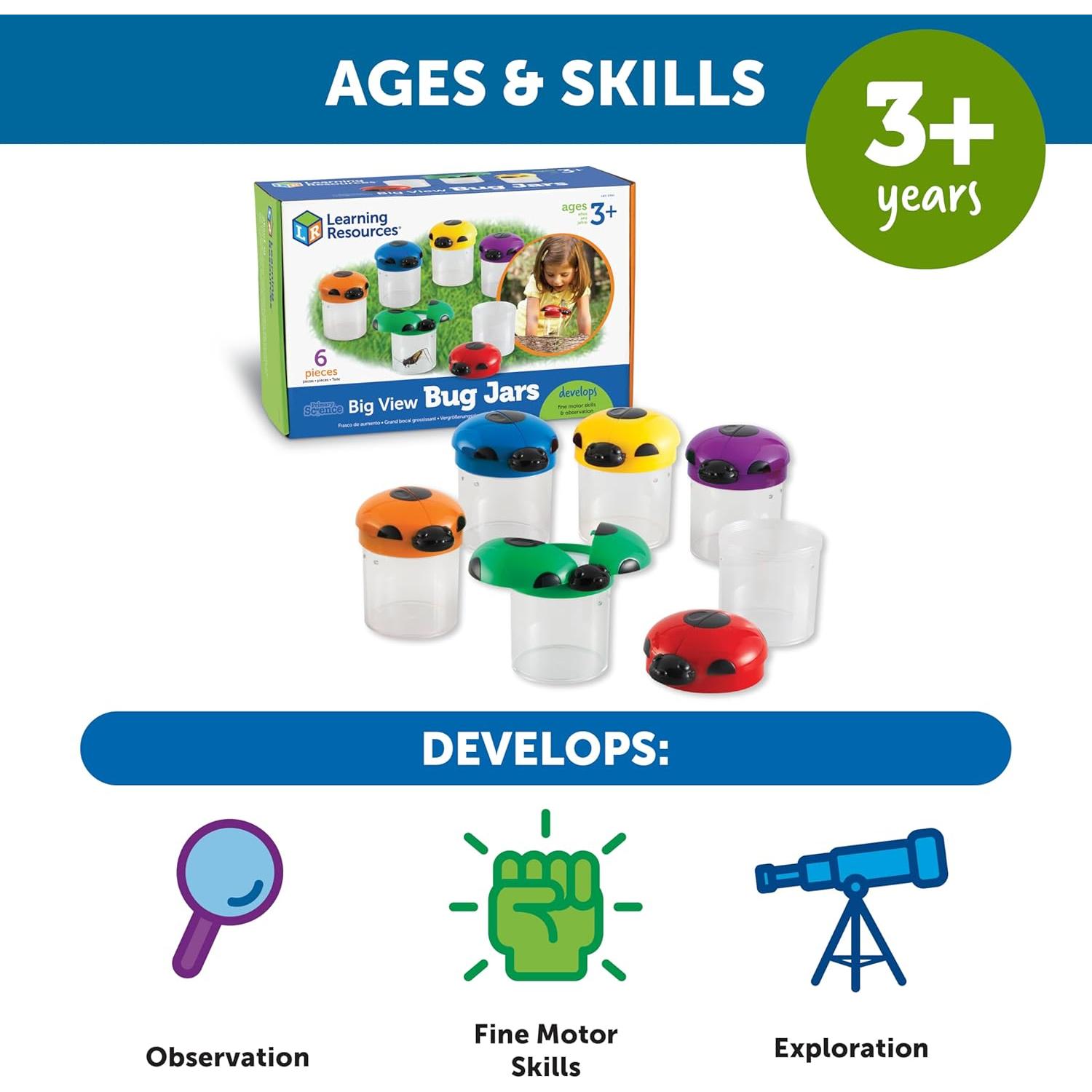 Set de Tarros de Insectos Learning Resources - 6 Piezas 11.4 cm