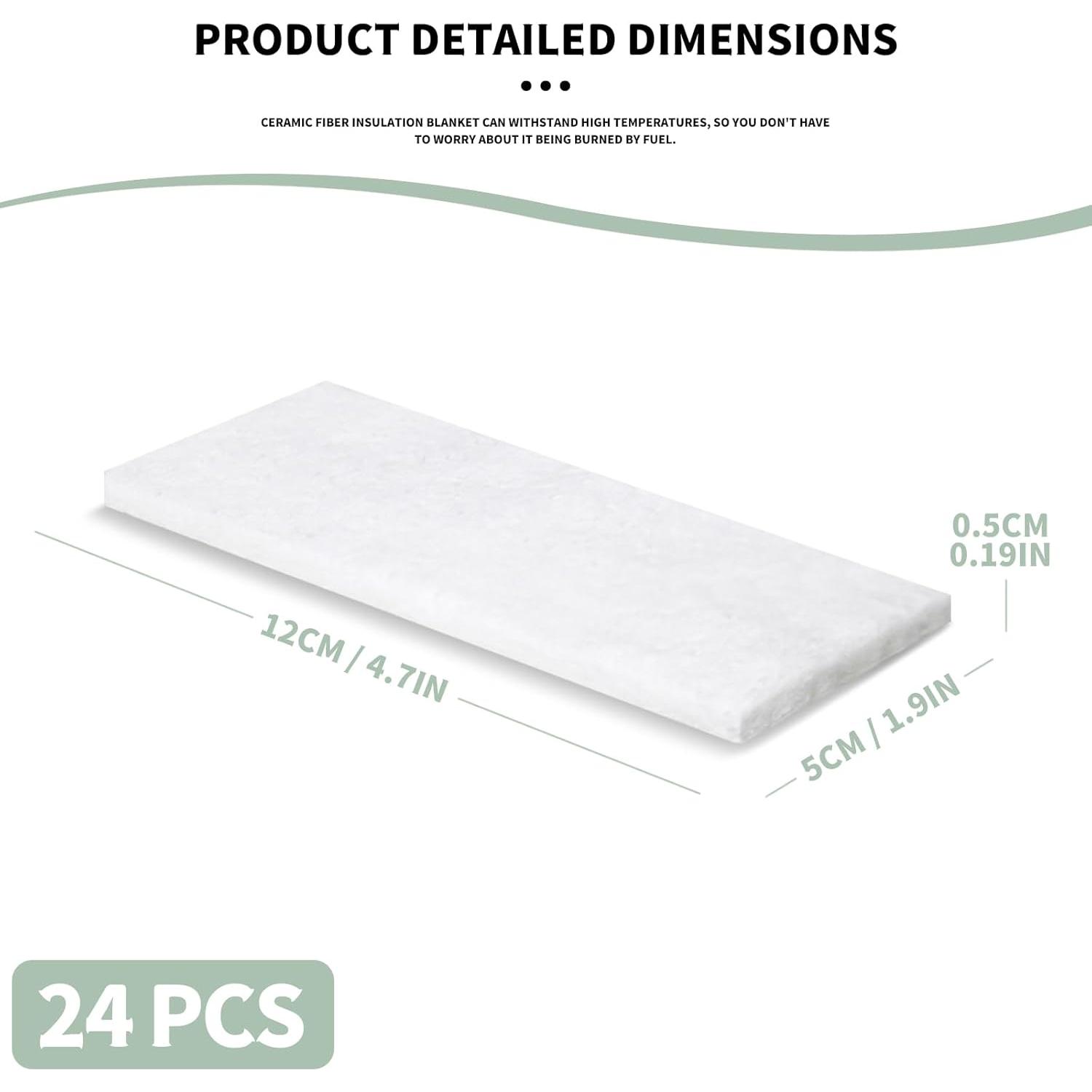 24 Mechas de Lana Cerámica para Fogón de Mesa GCVOPTON