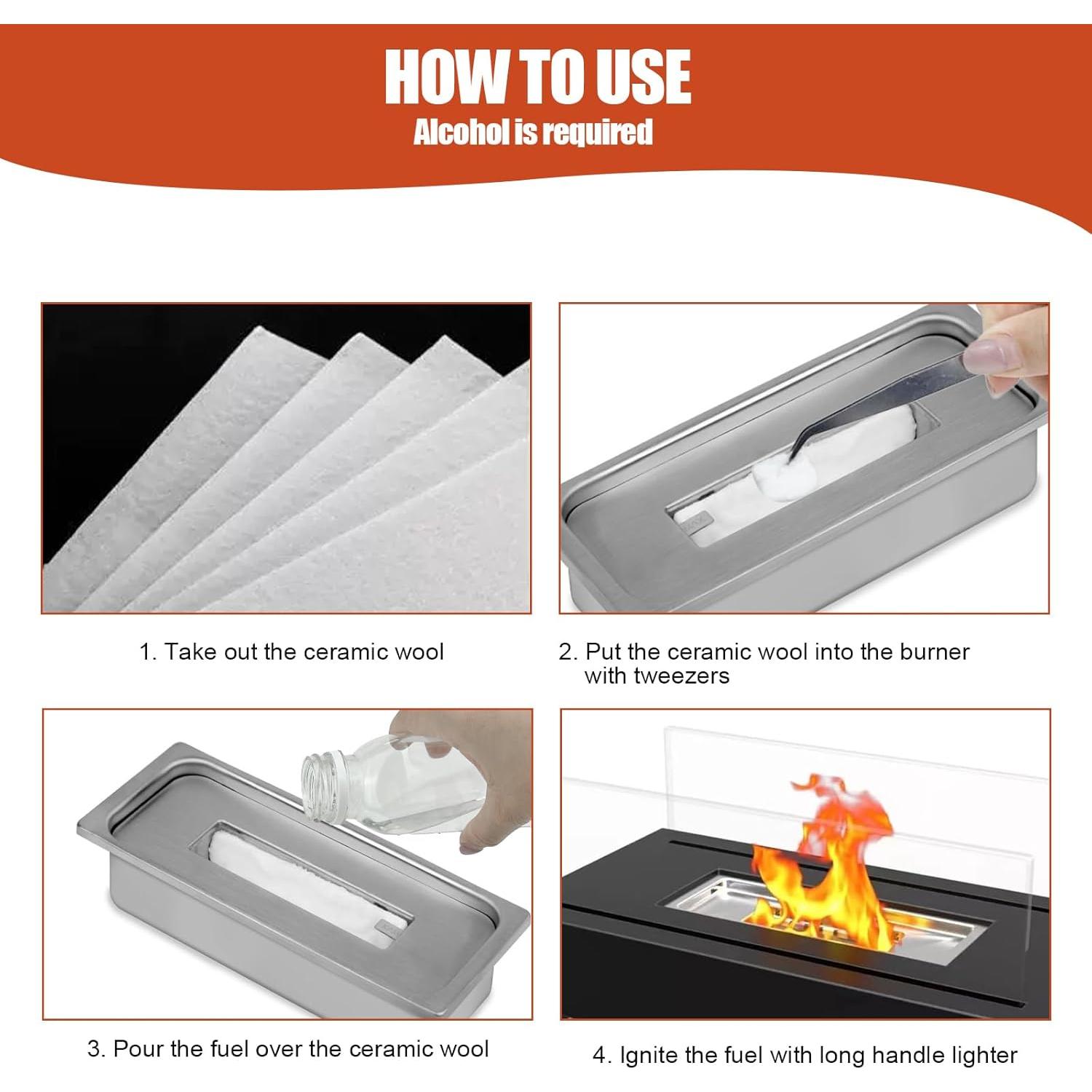 Mechas de Lana Cerámica Frohessen 24pcs para Fogón de Mesa