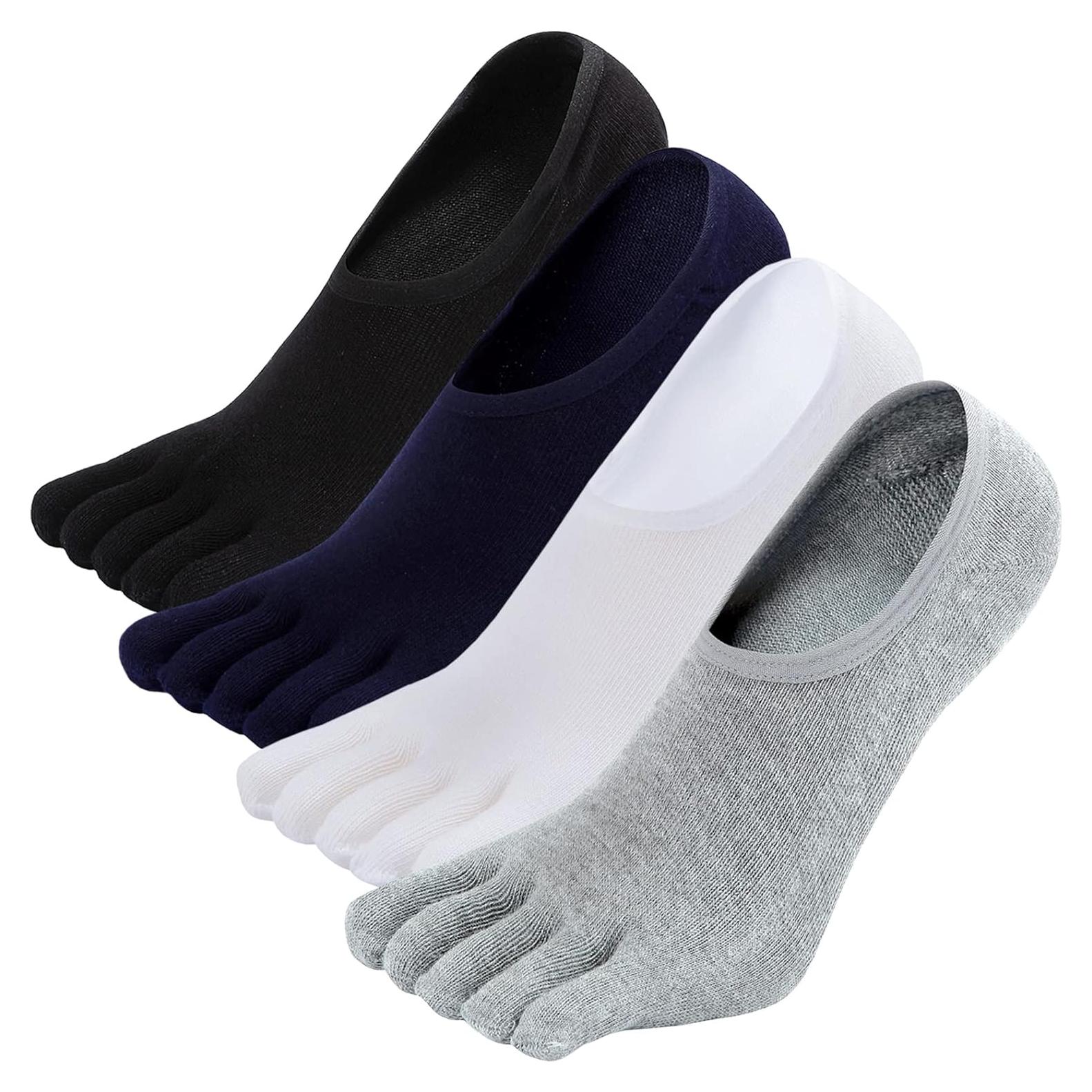 Calcetines Invisibles para Dedos ZAKASA Hombre 4 Pares Multicolor