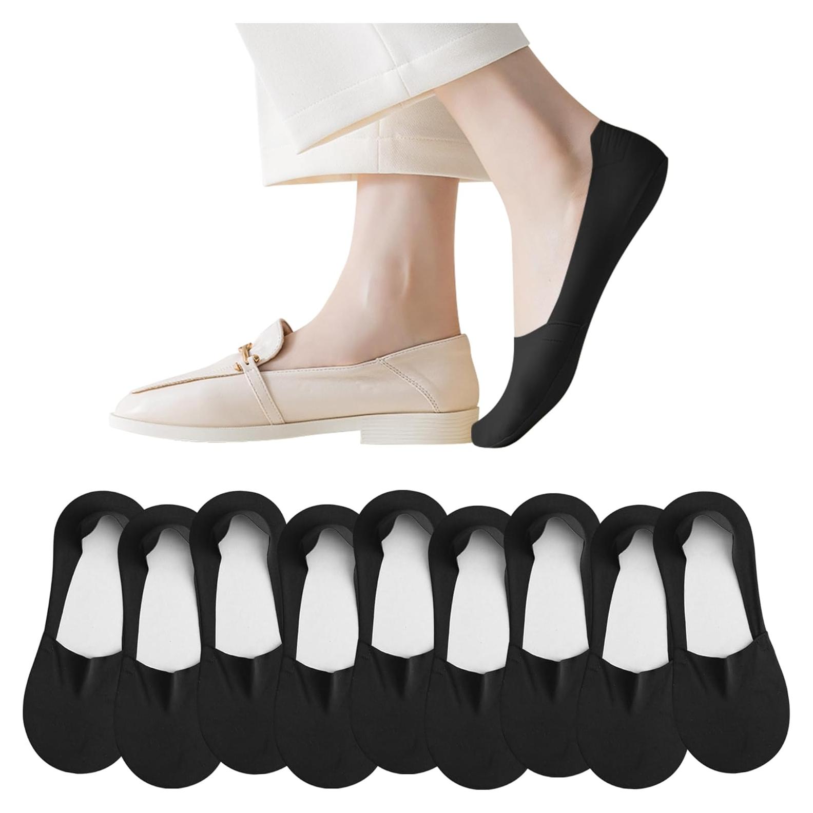 9 Pares de Calcetines Invisibles Antideslizantes TENNOLA para Mujeres