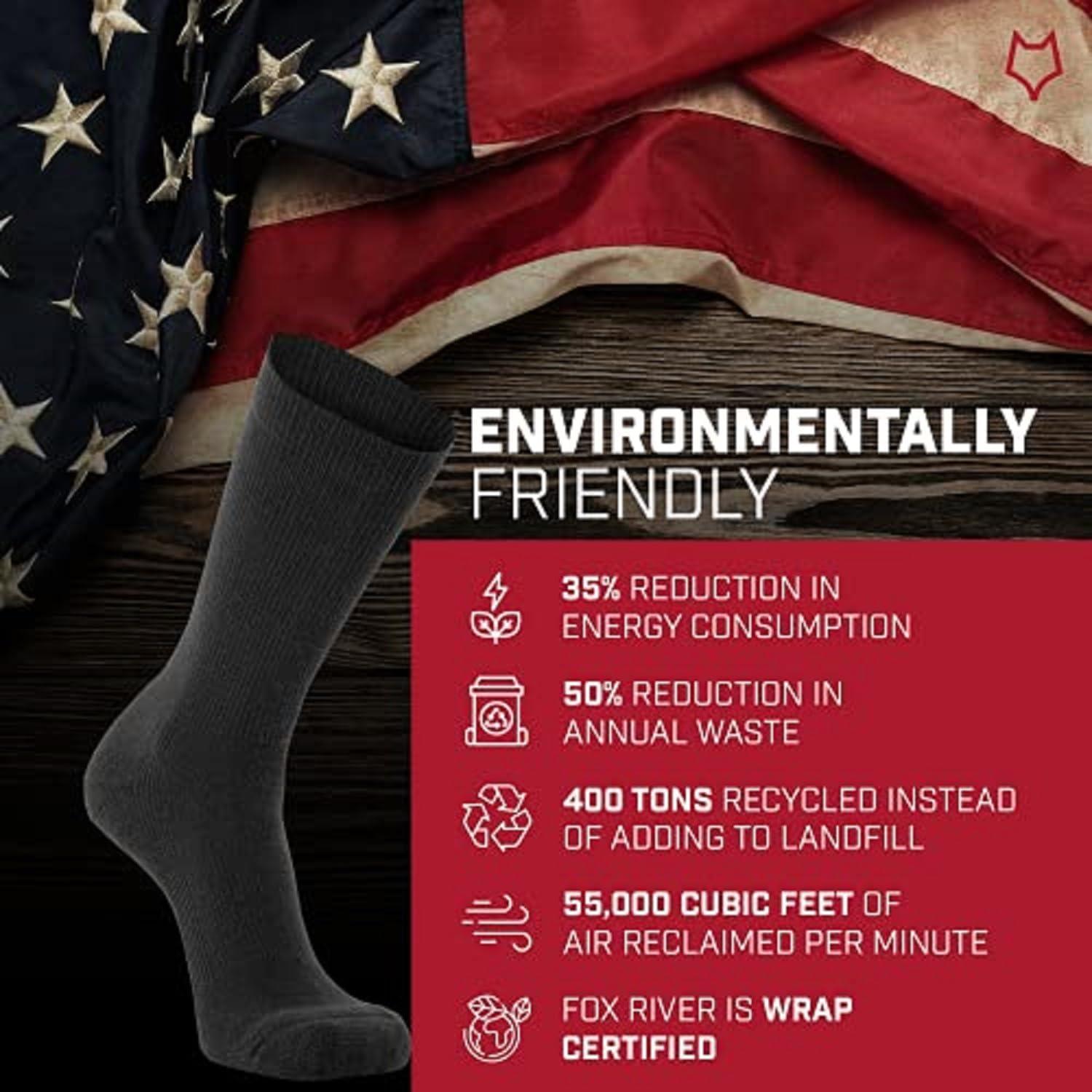 Calcetines de Vestir Militares Fox River - Paquete de 3, Negros