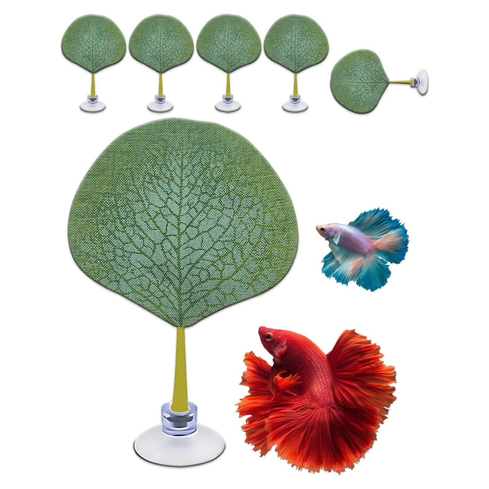 6PCS Hamaca de Hoja para Peces Betta Zyvoreliax Verde