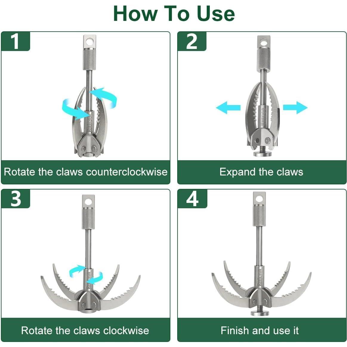 Gancho de Grappling Ruipoo Plegable 4 Garras 500 kg