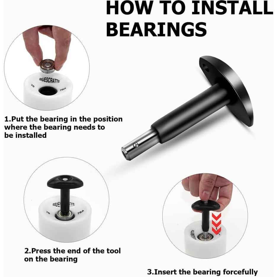 Herramienta de Skateboard Kata Skateboarding + Prensa de Rodamientos