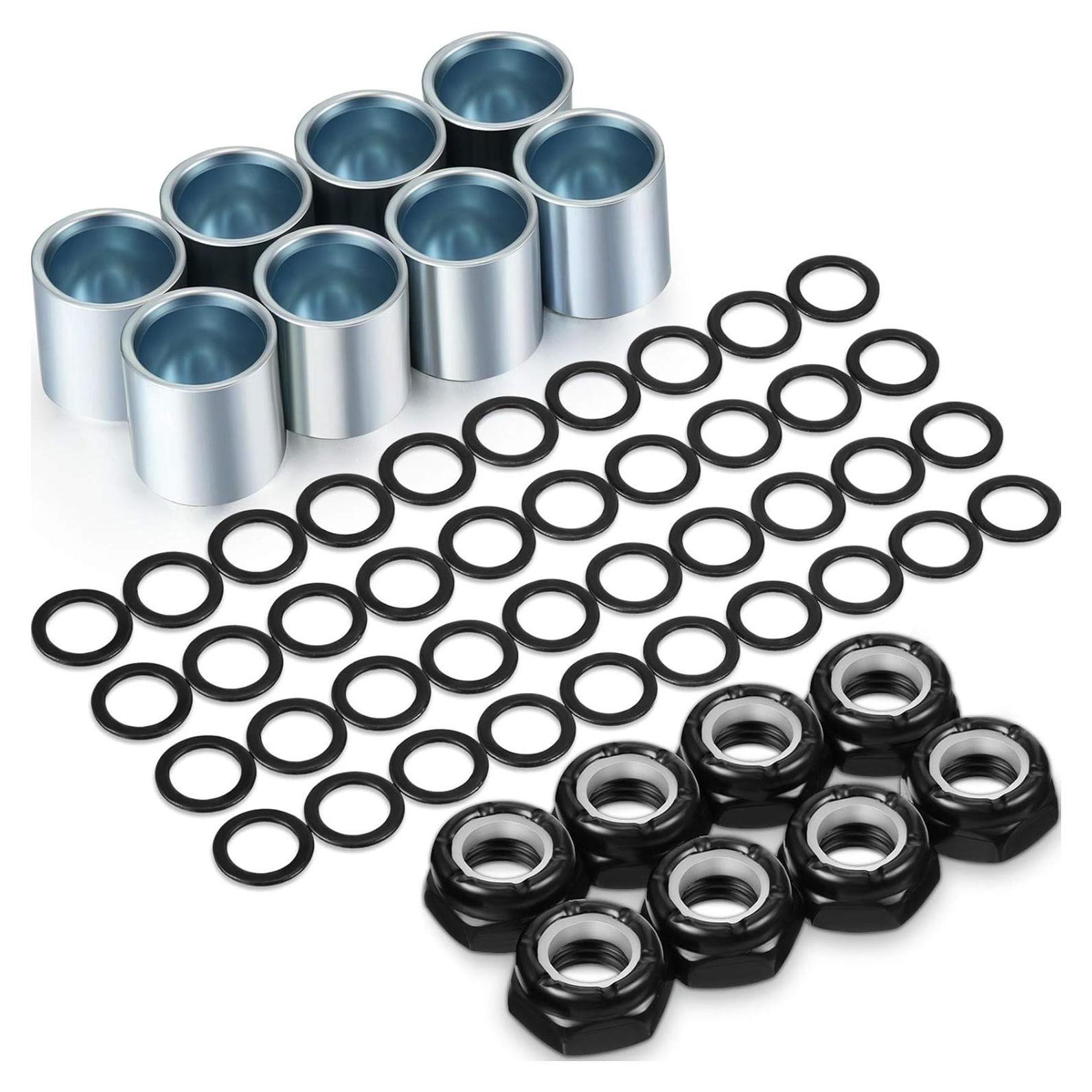 Kit de Hardware para Skateboard Hotop 56 Piezas - Espaciadores, Tuercas y Anillos