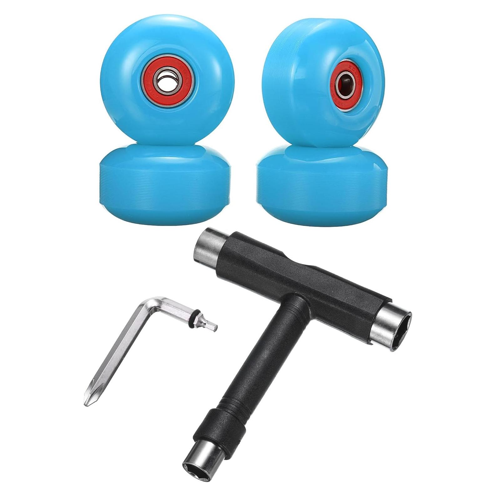 Ruedas de Skateboard PATIKIL 52mm 95A Azul + Herramienta