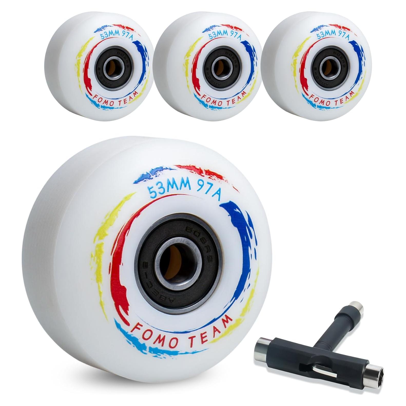 Ruedas de Patineta Fomo Team 53mm 97A con Rodamientos ABEC-9