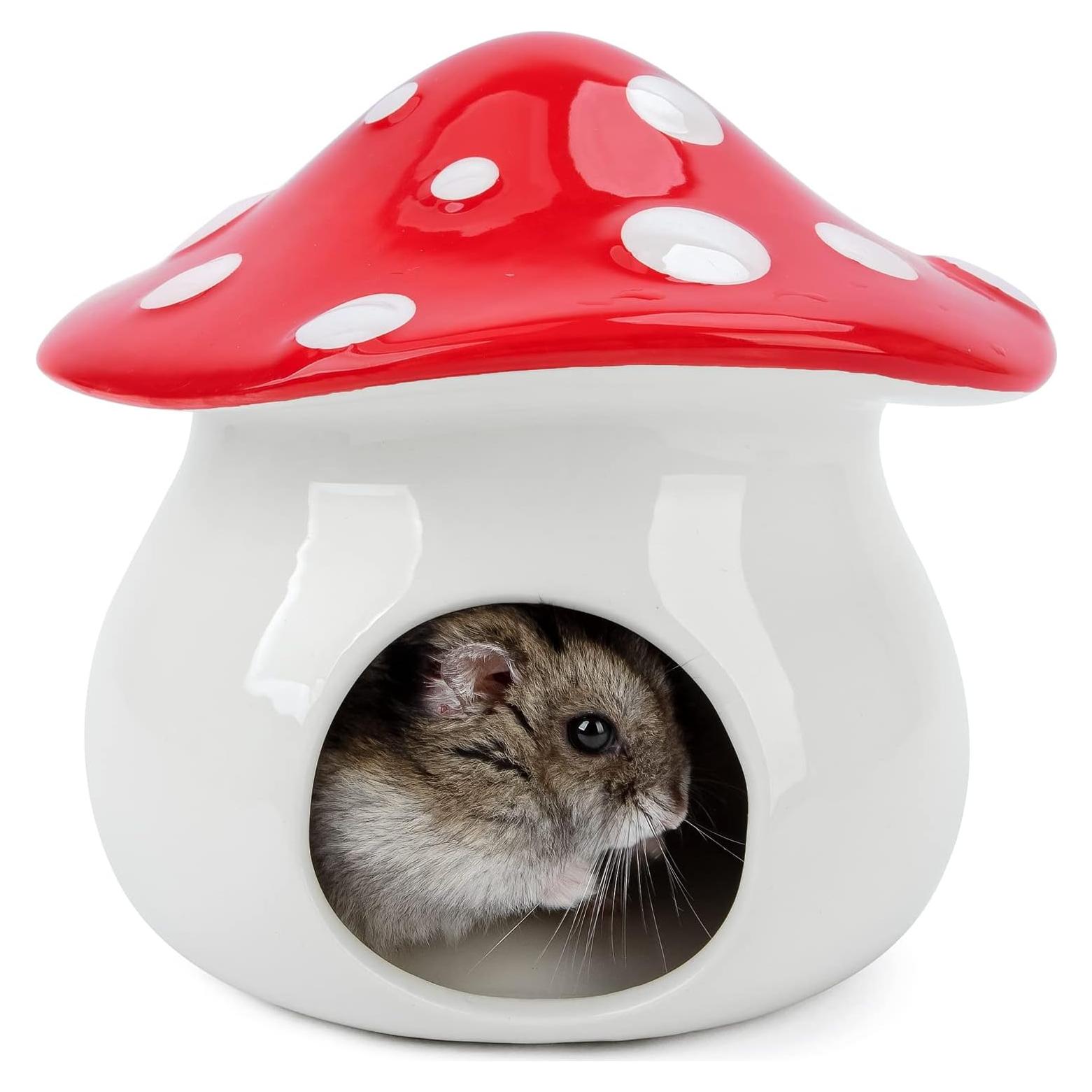 Escondite de Cerámica Niteangel para Hámster Enano - Forma de Hongo