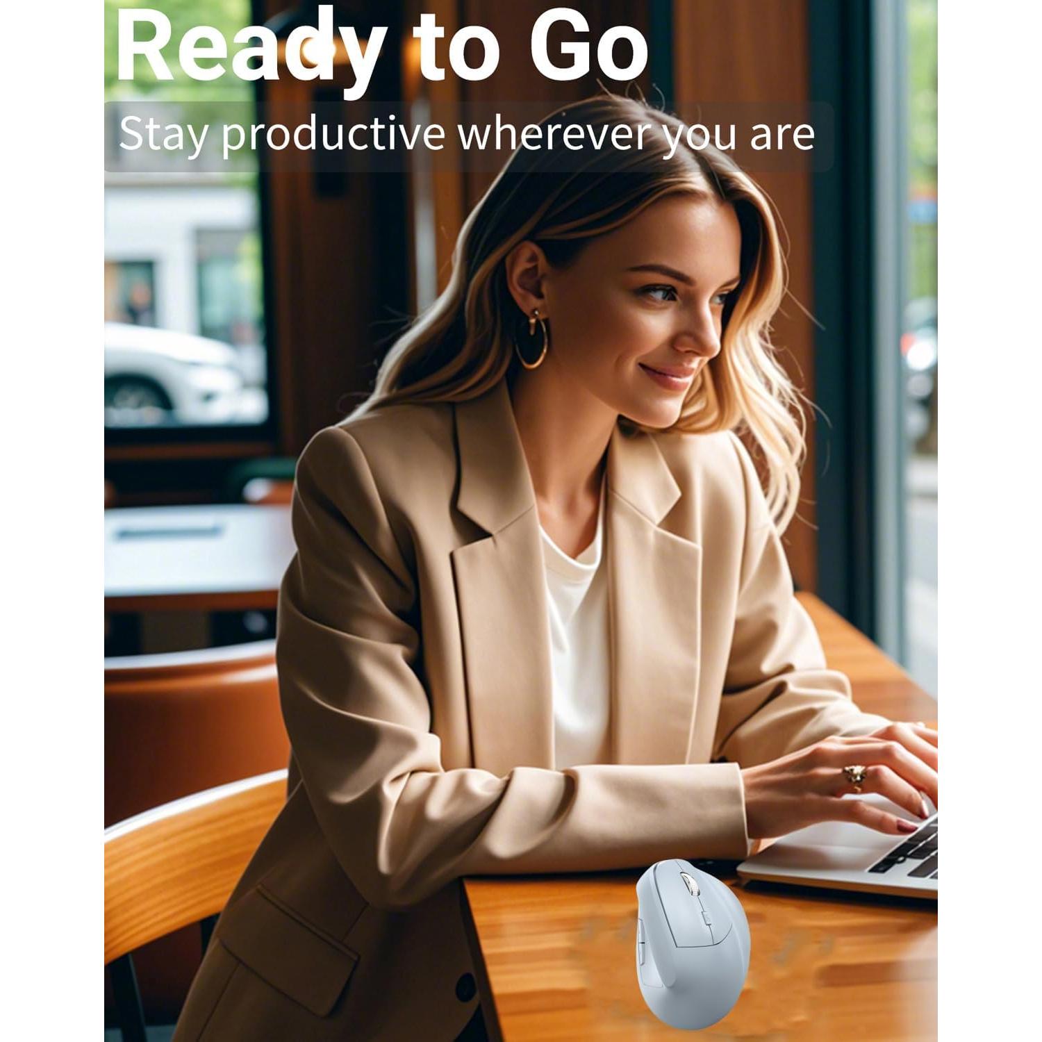 Ratón Inalámbrico Ergonómico SHARE SUNSHINE Azul Silencioso