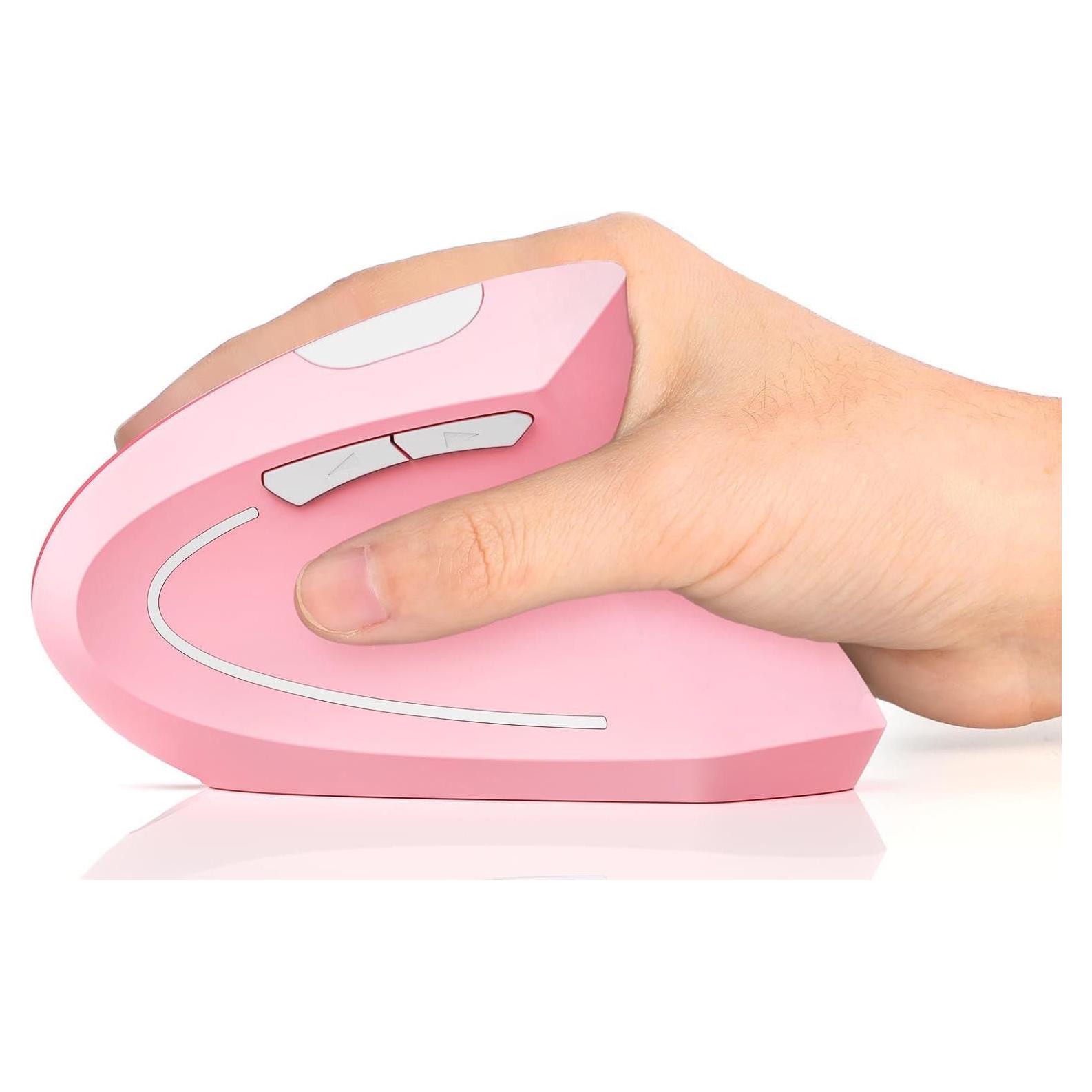 Ratón Ergonómico Inalámbrico BeWishes Rosa 3 DPI Ajustables