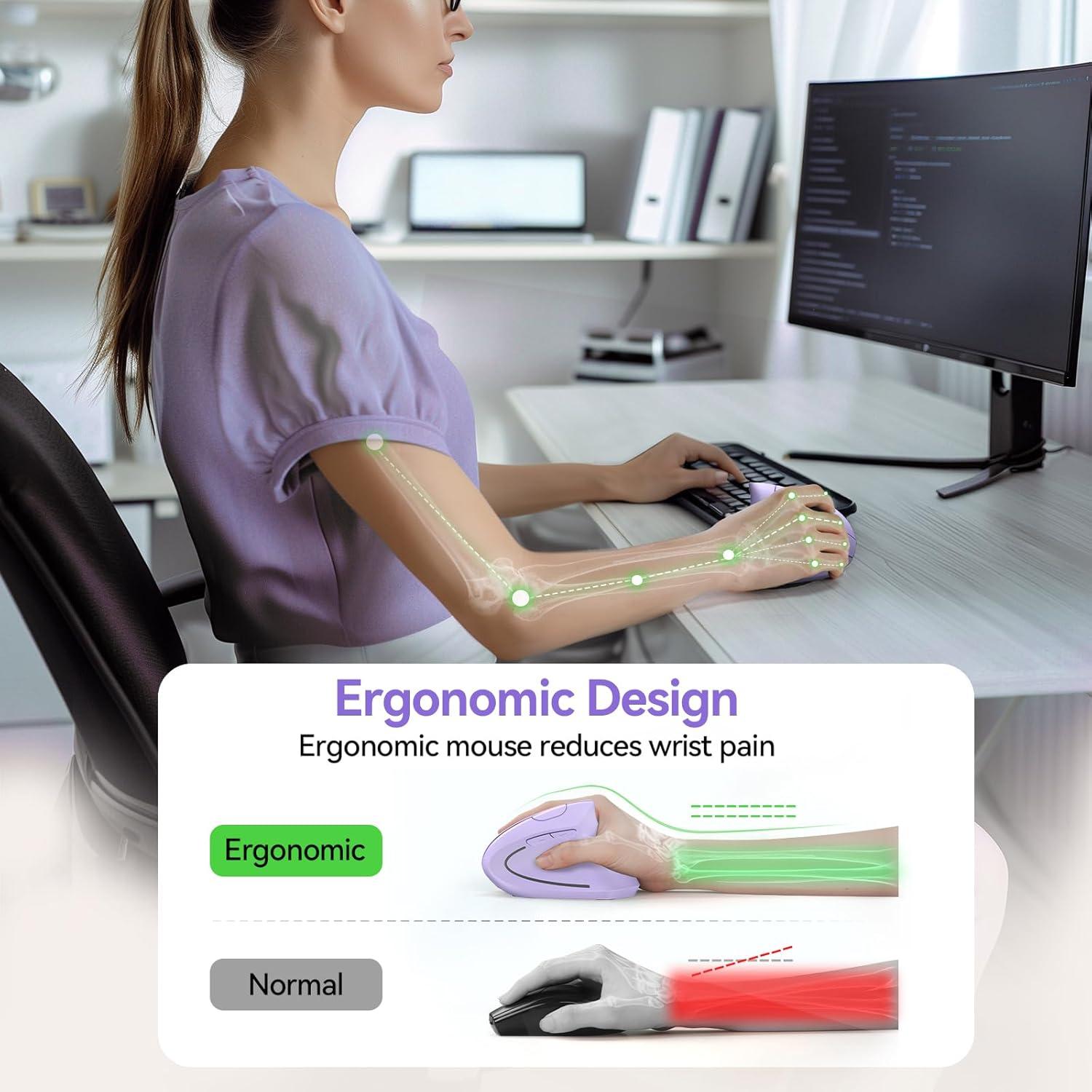 Ratón Ergonómico Inalámbrico TECKNET Vertical 5 DPI Ajustables