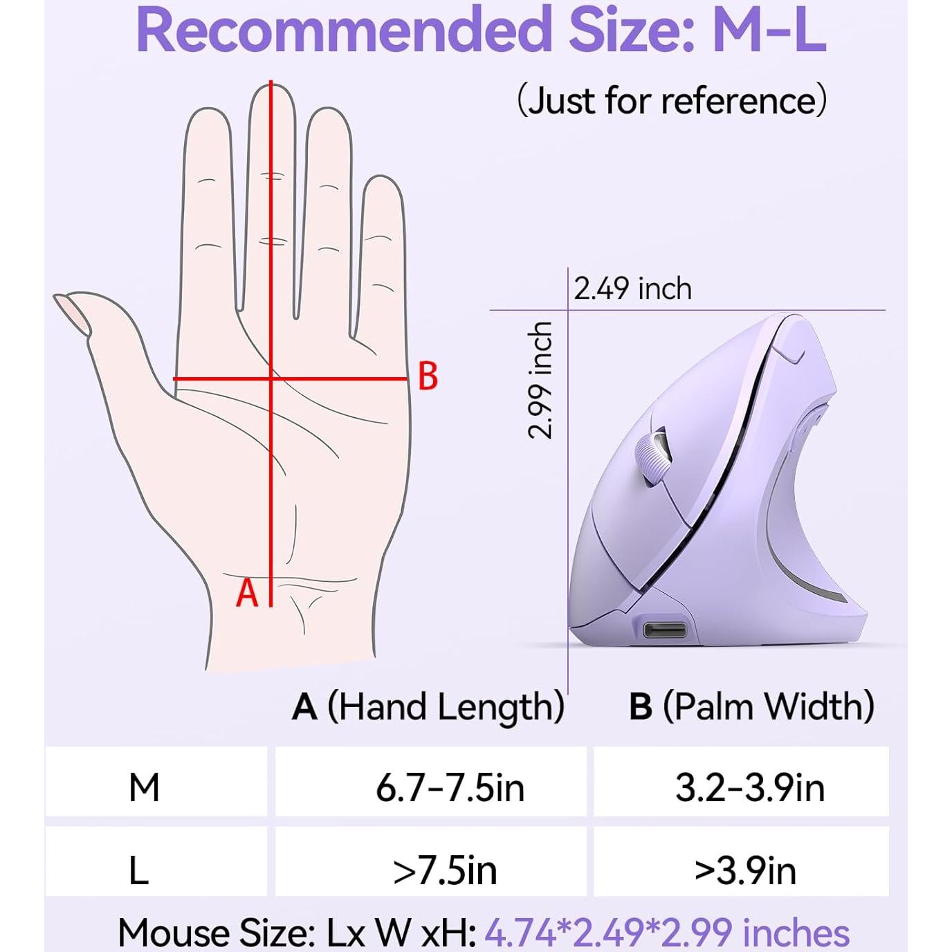 Ratón Ergonómico Inalámbrico TECKNET Vertical 5 DPI Ajustables