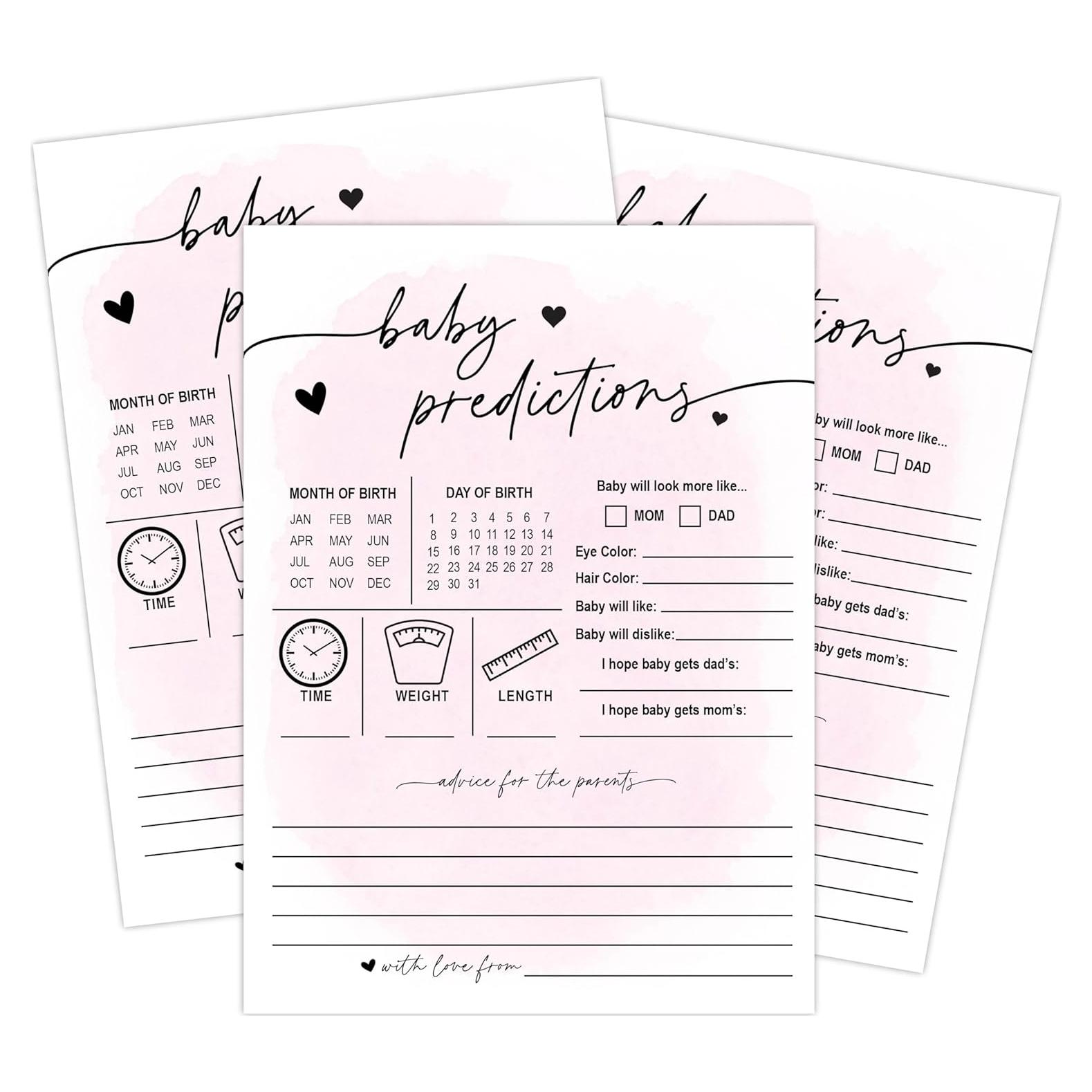 Tarjetas de Predicciones para Bebés - Tus Tarjetas - 50 Piezas