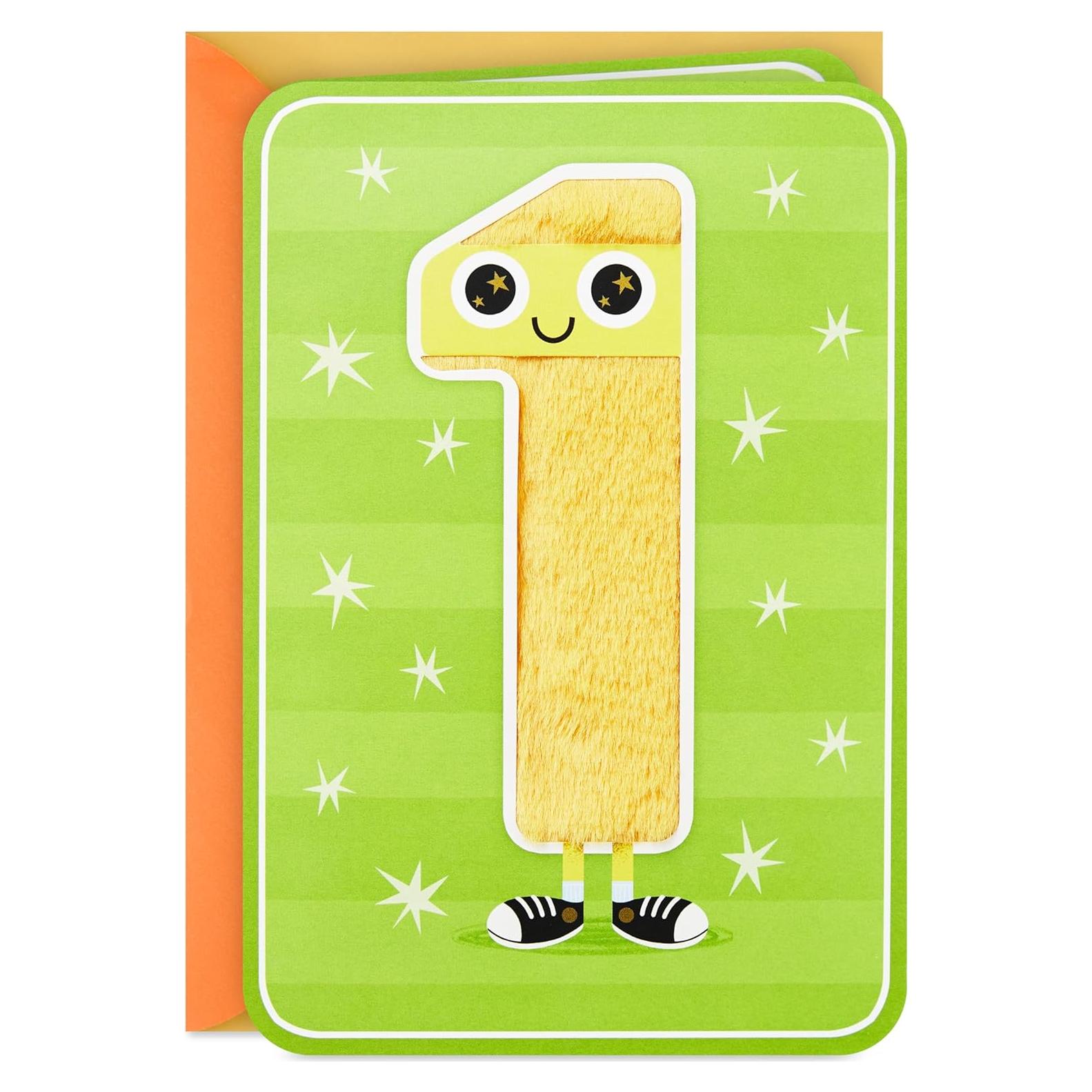 Tarjeta de Cumpleaños 1er Año Hallmark para Niños Peluda