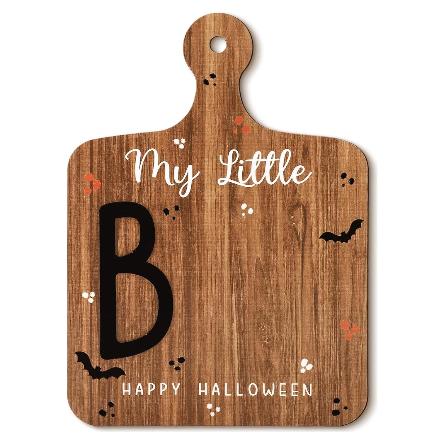 Tarjeta de Hito de Halloween Bebé Madera Personalizable 18x25cm