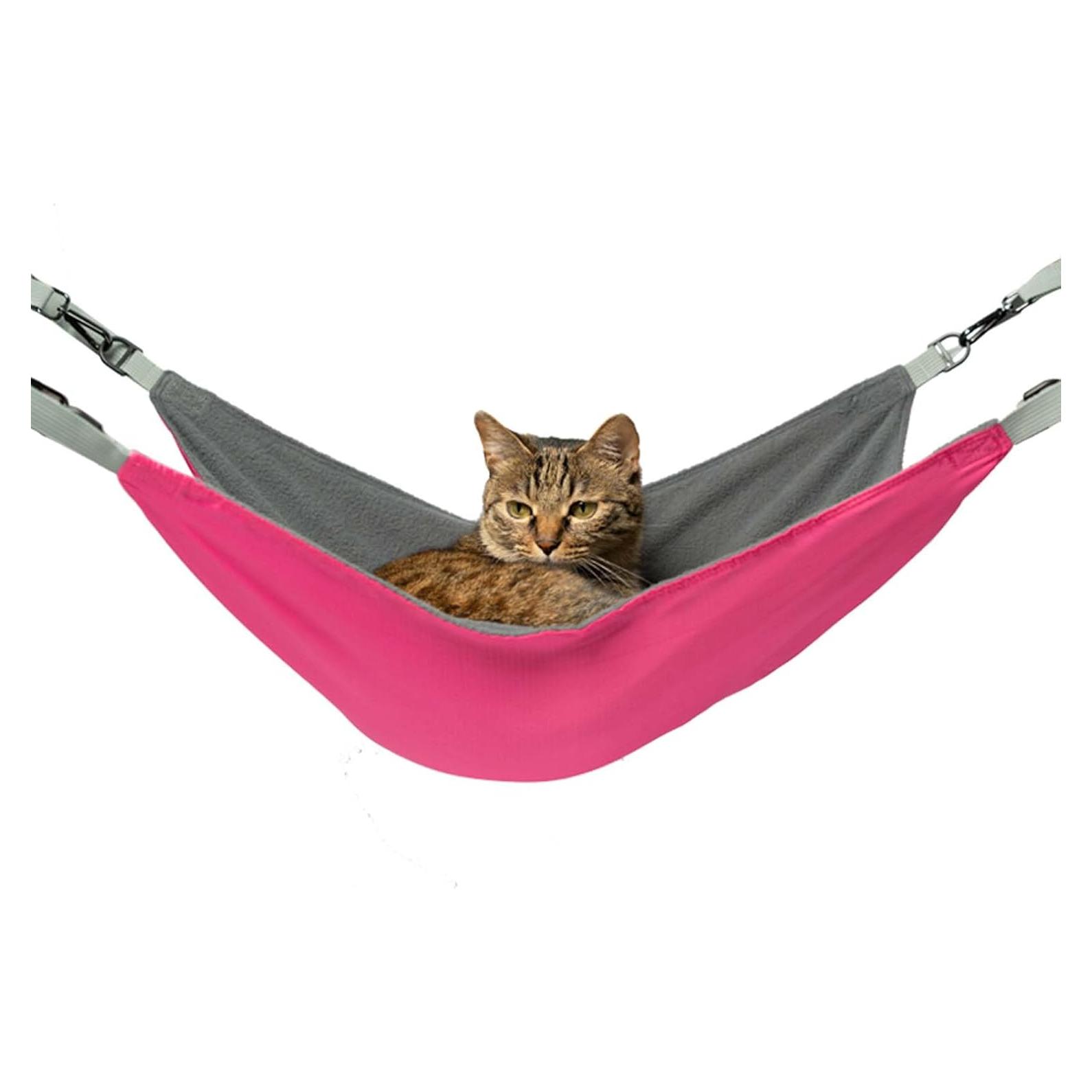 Hamaca para Gato QIPAN Extra Grande 66x51 cm Reversible Rojo