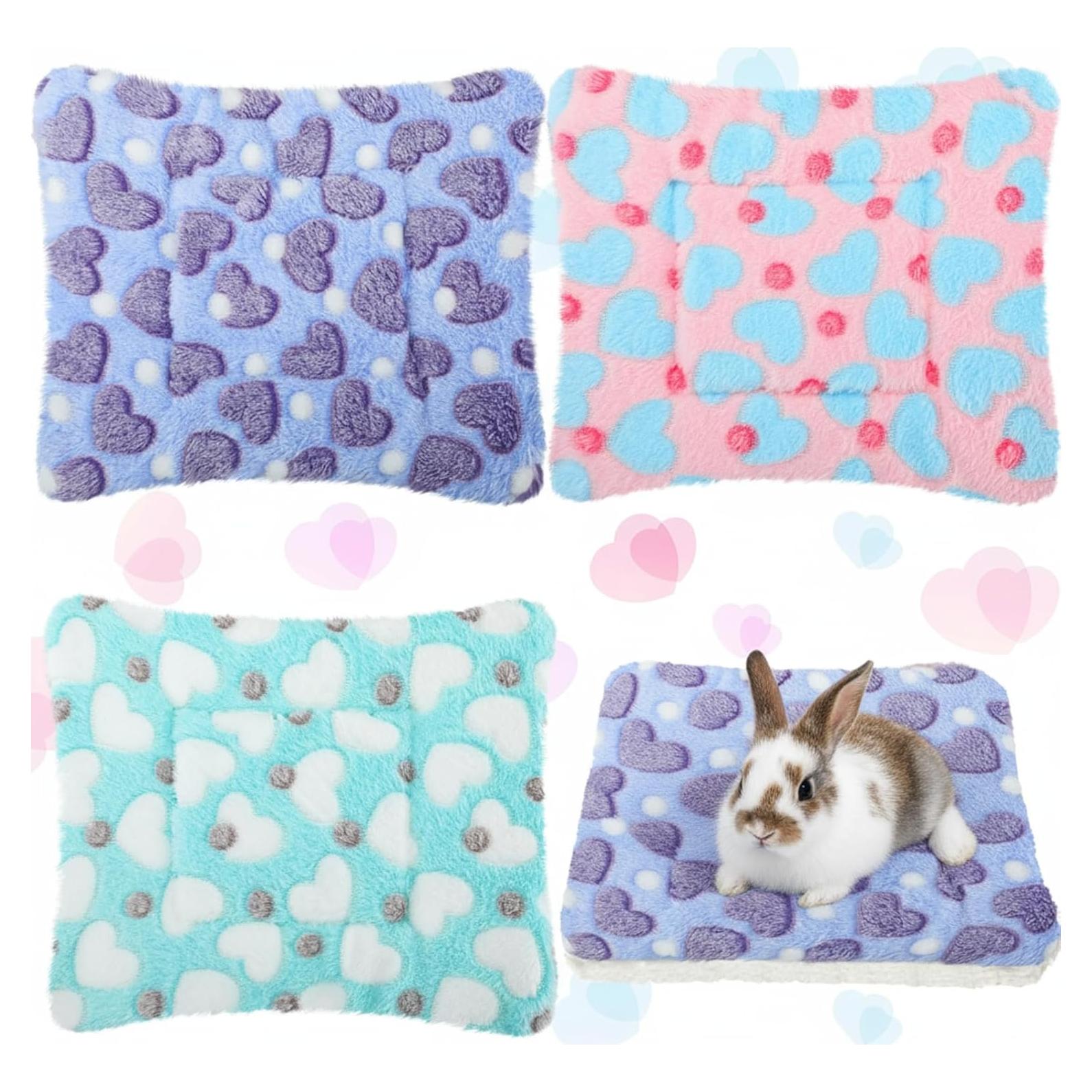 Camas para Cobayas Jetec 3 Pcs Suaves Corazones 26x28 cm