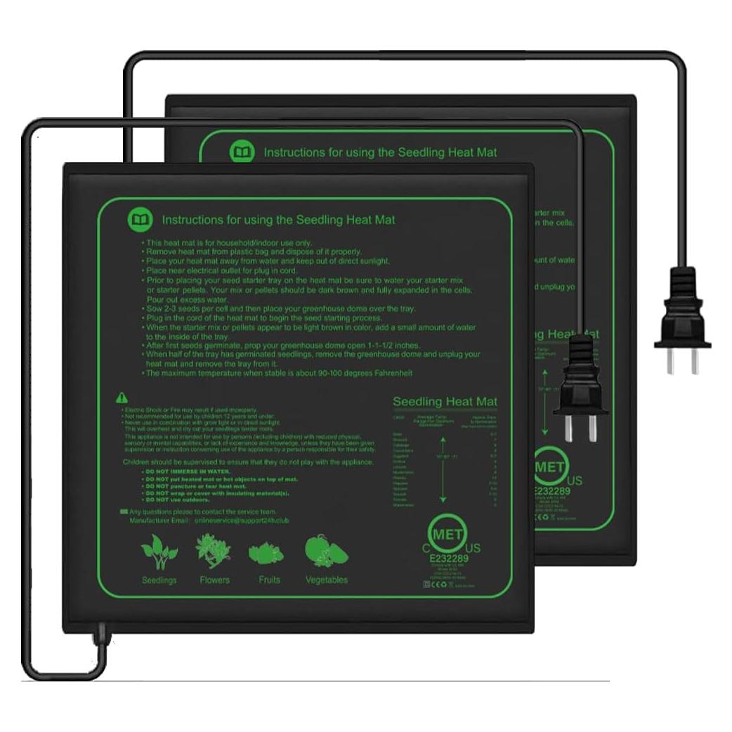 Alfombrillas térmicas para plántulas Honghu 50.8x52.7cm - Paquete de 2