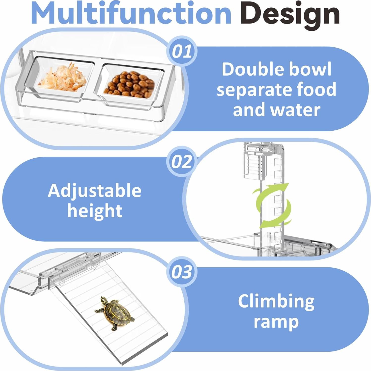 Plataforma de Sol para Tortugas Gozilla Pequeña con Rampa
