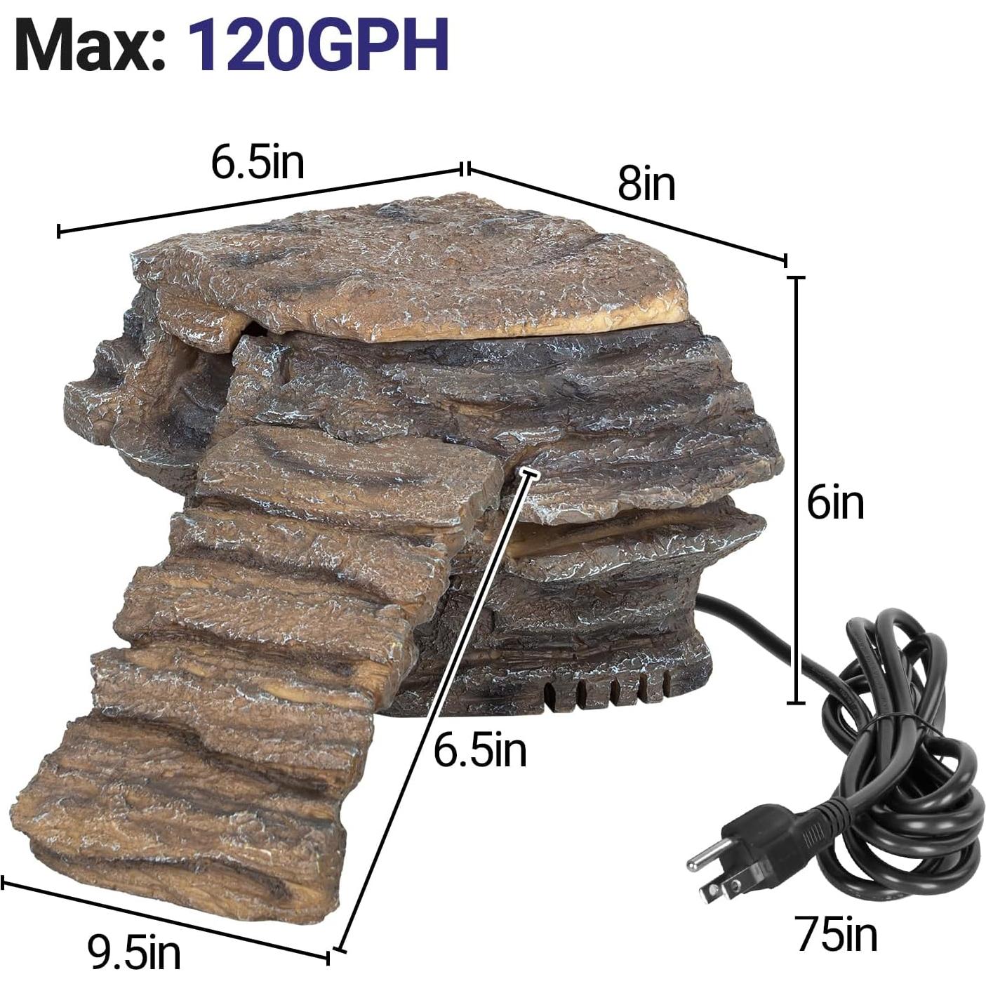 Filtro para Tortugas REPTIZOO TB06N 120GPH con Plataforma Calentadora