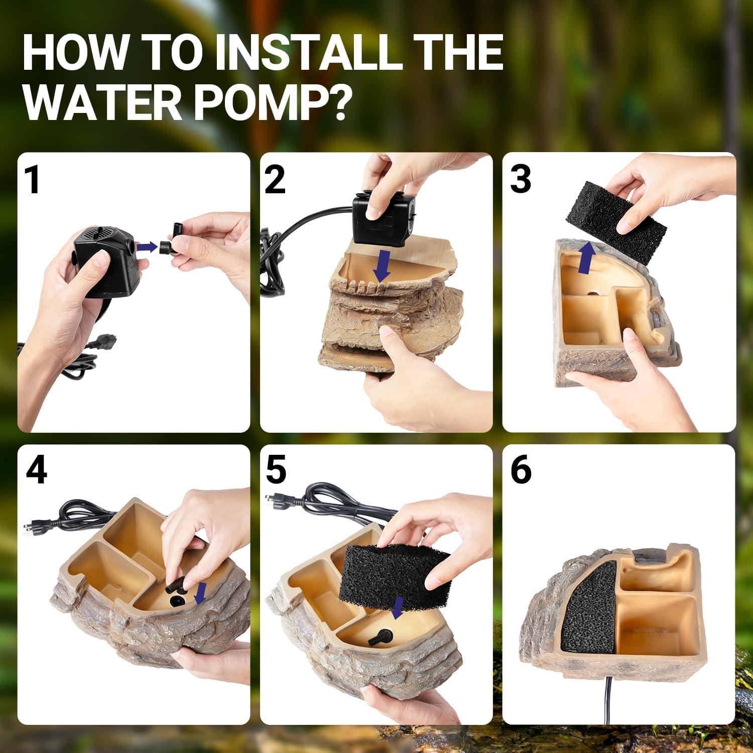 Filtro para Tortugas REPTIZOO TB06N 120GPH con Plataforma Calentadora