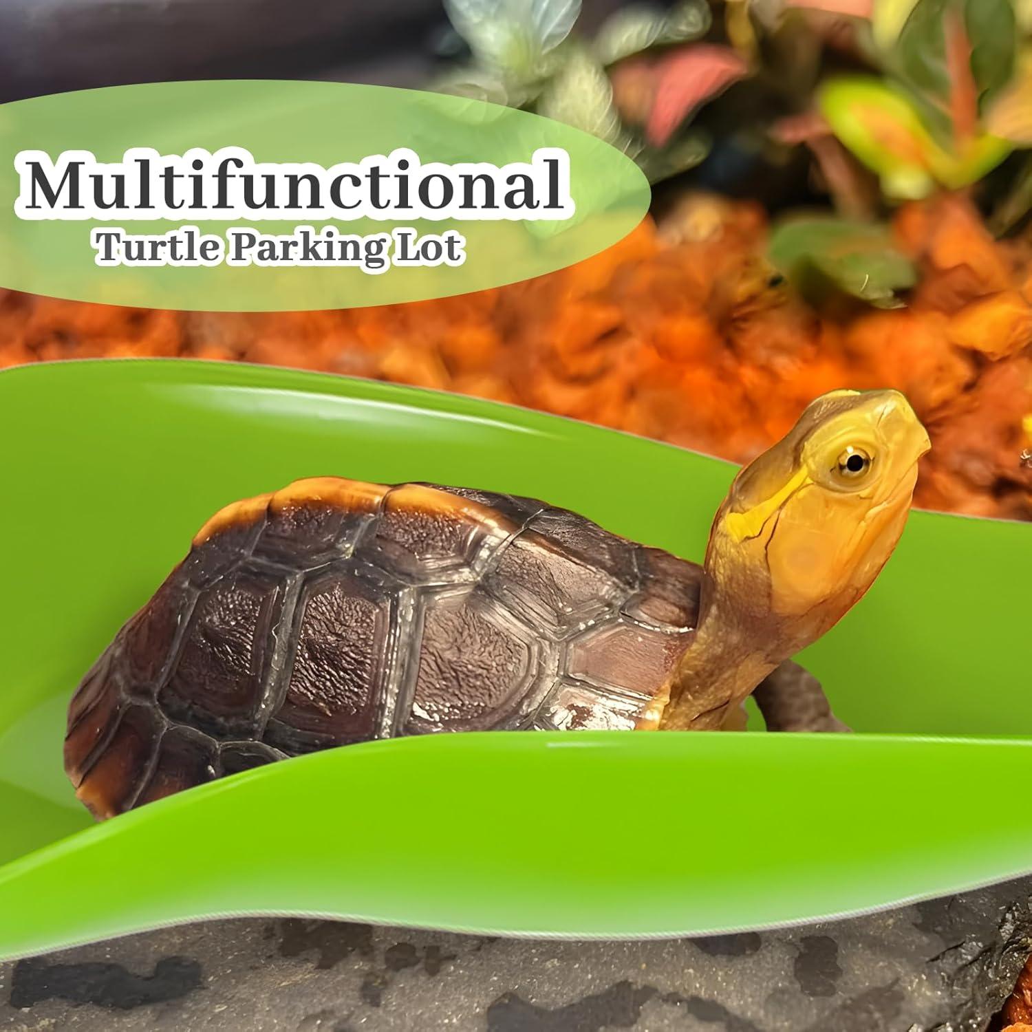 Plataforma de Sol para Tortugas LIN-YL 4 Piezas Verde Hoja