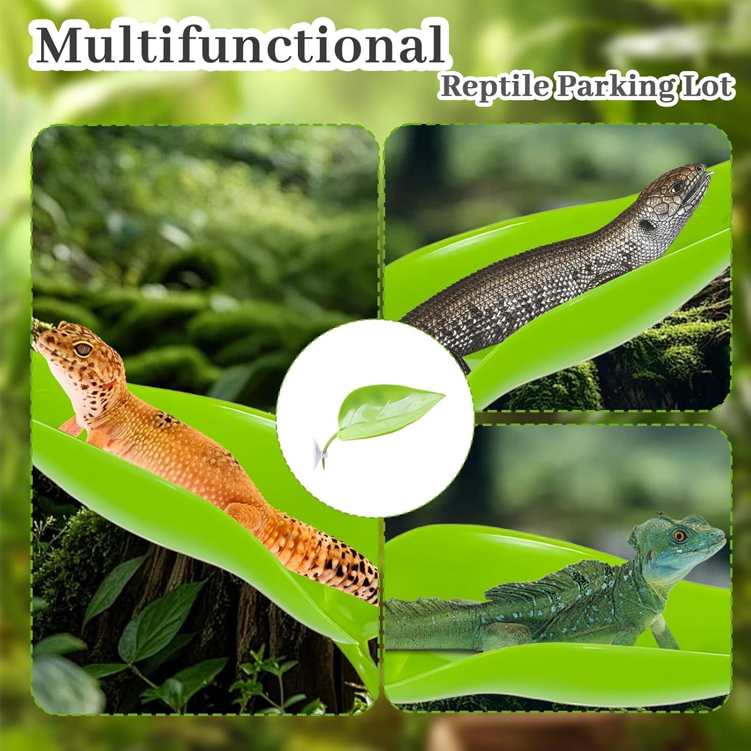 Plataforma de Sol para Tortugas LIN-YL 4 Piezas Verde Hoja