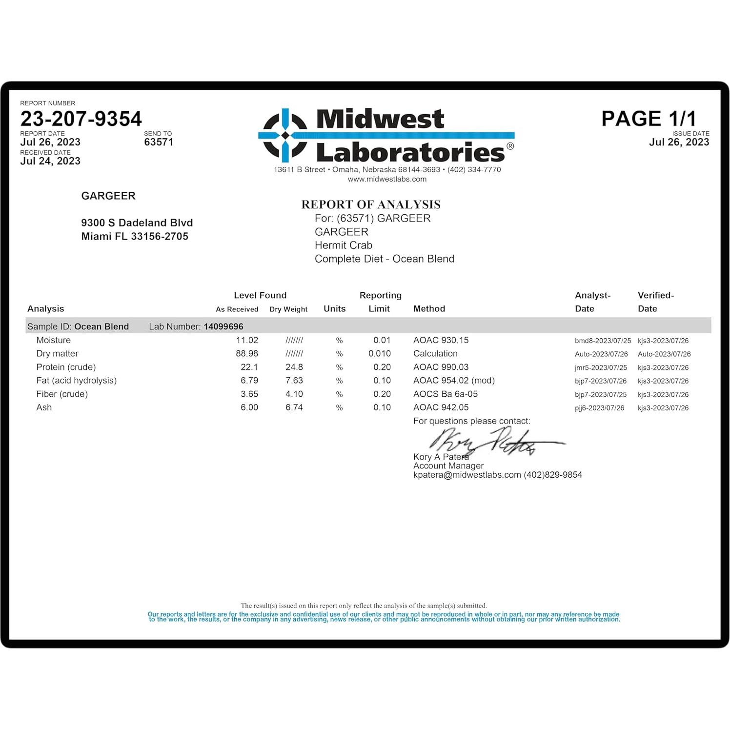 Comida para Cangrejo Ermitaño Gargeer Ocean Blend 59g