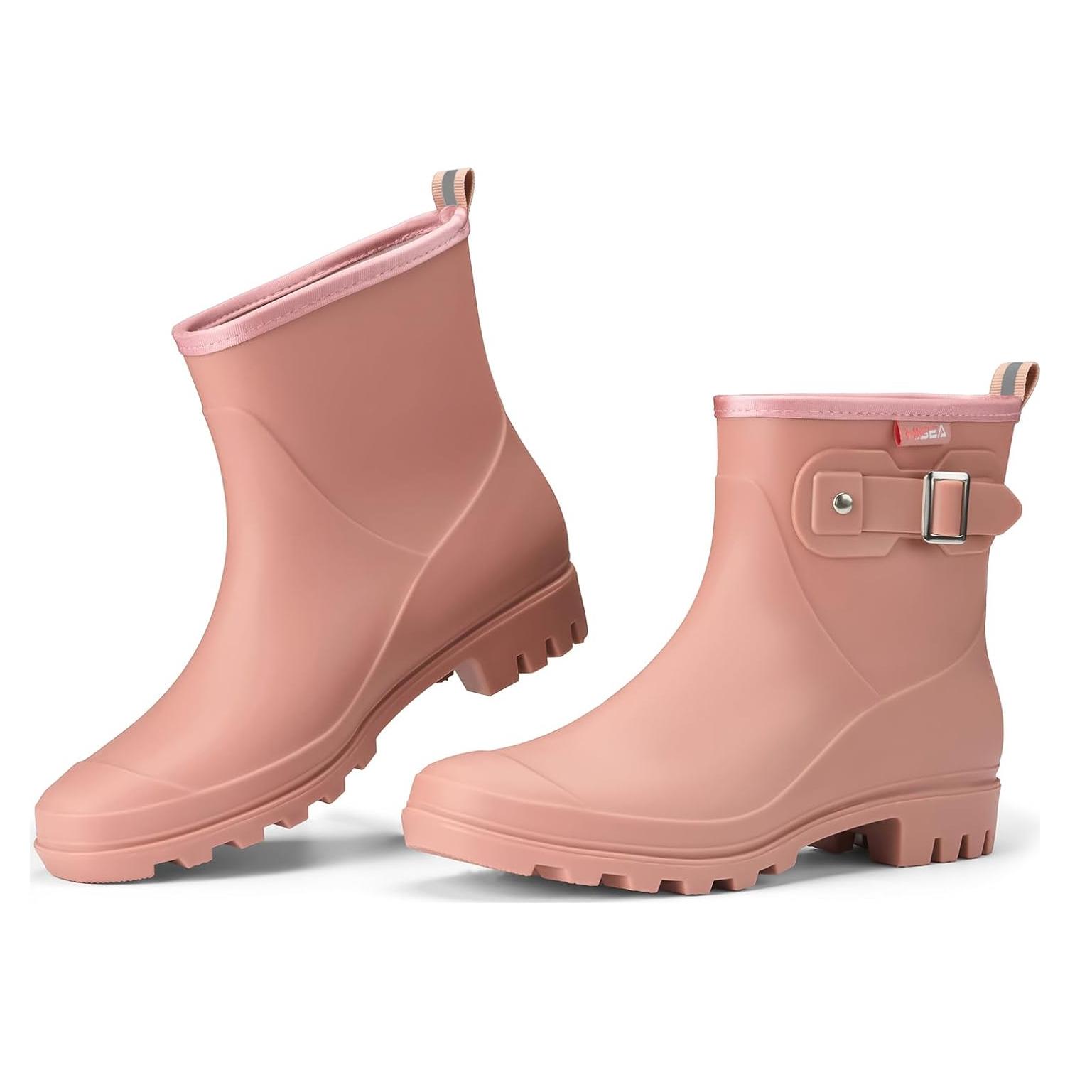 Botas de Lluvia Cortas HISEA para Mujeres, Impermeables y Antideslizantes