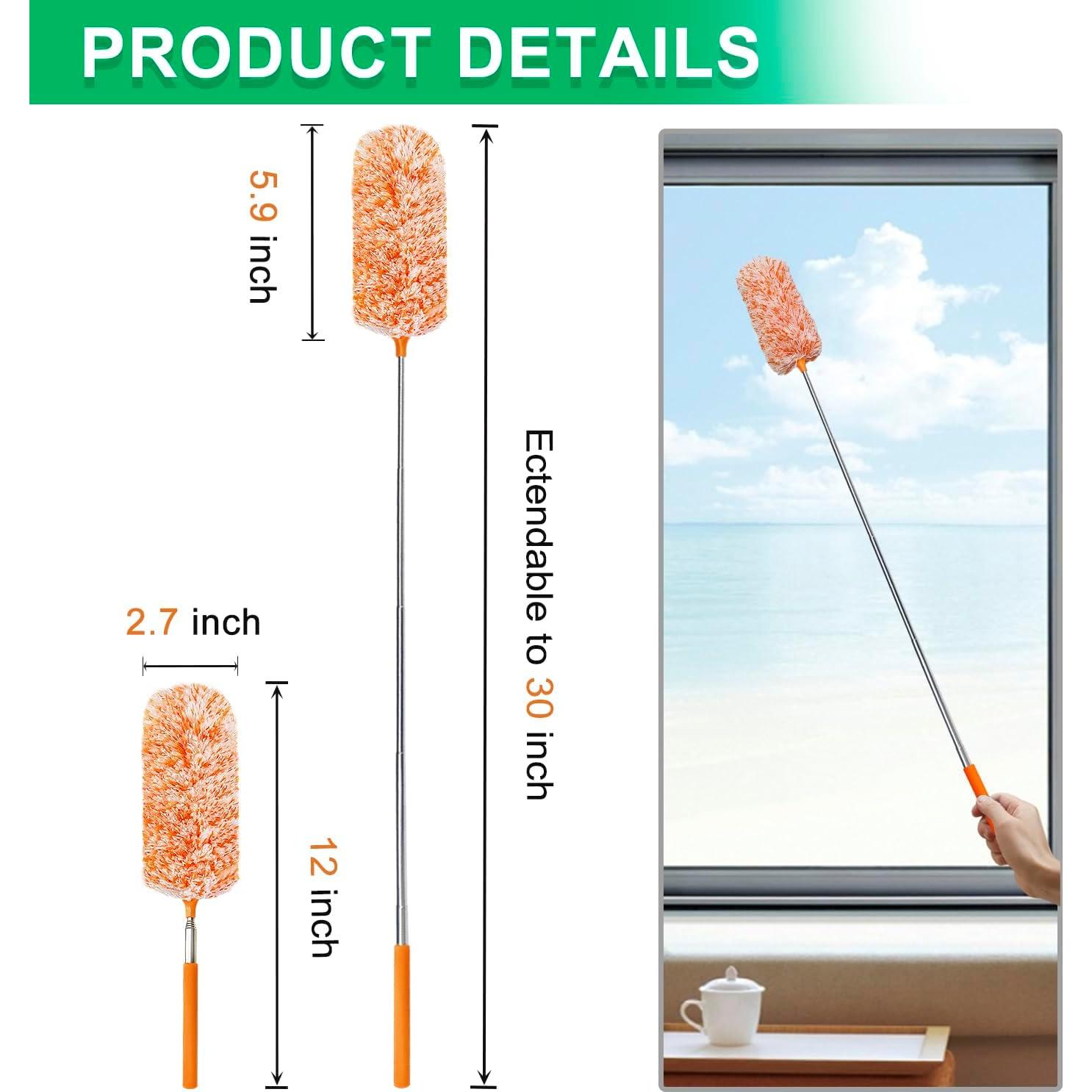 Paquete de 2 Plumeros Telescópicos HTOOLPRO Microfibra 76 cm