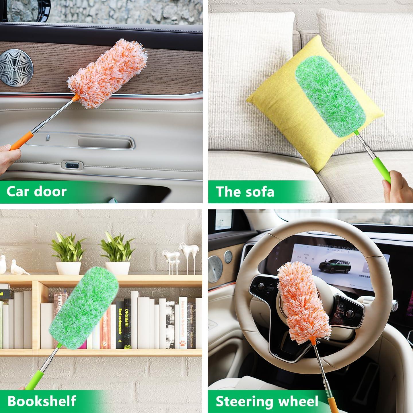 Paquete de 2 Plumeros Telescópicos HTOOLPRO Microfibra 76 cm