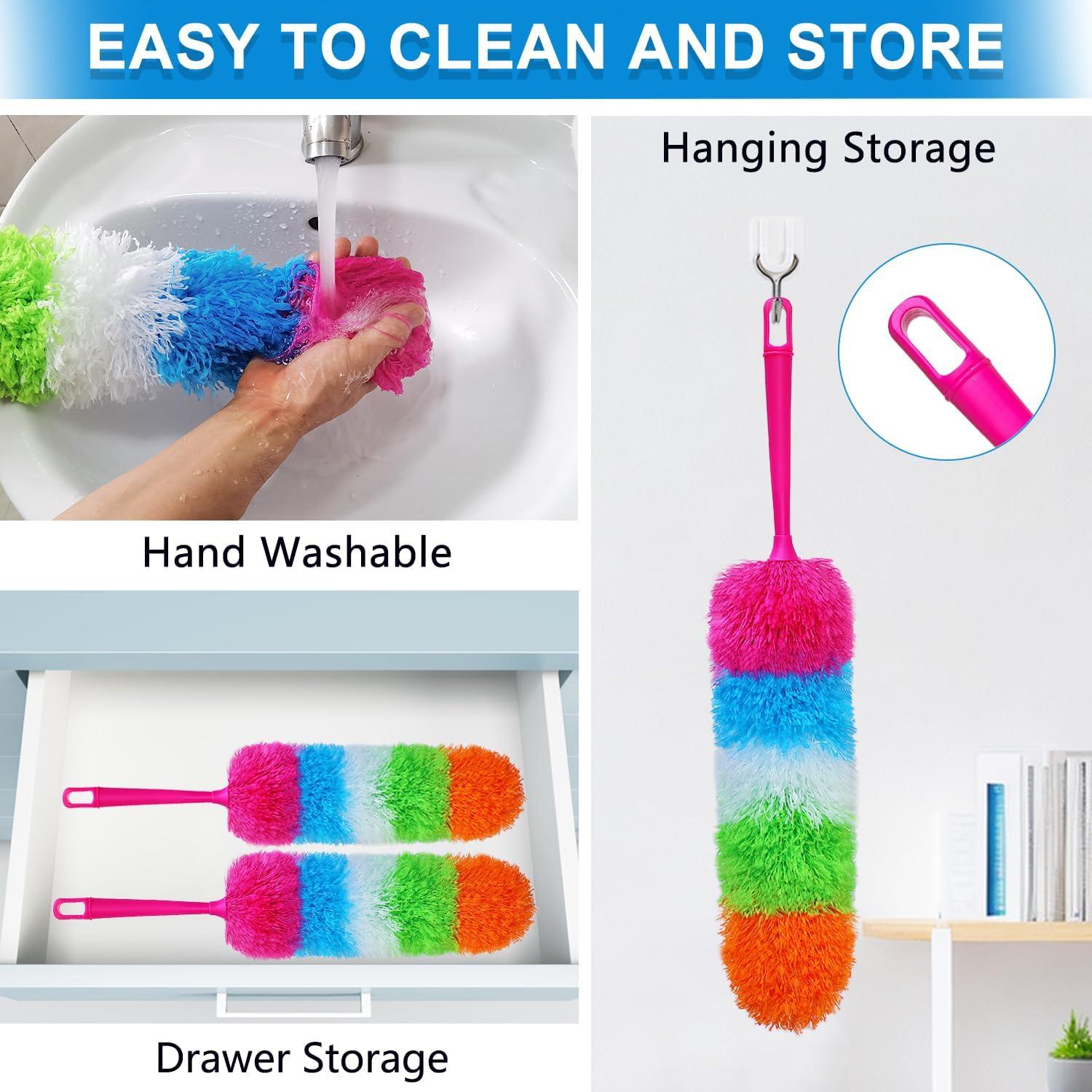 Paquete de 2 Plumeros de Microfibra HSHTTKL 50.8 cm Lavables