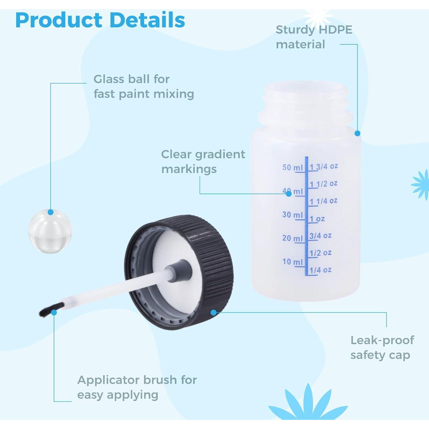 120 Botellas de Pintura Vacías Lnrueg 59 ml con Pincel