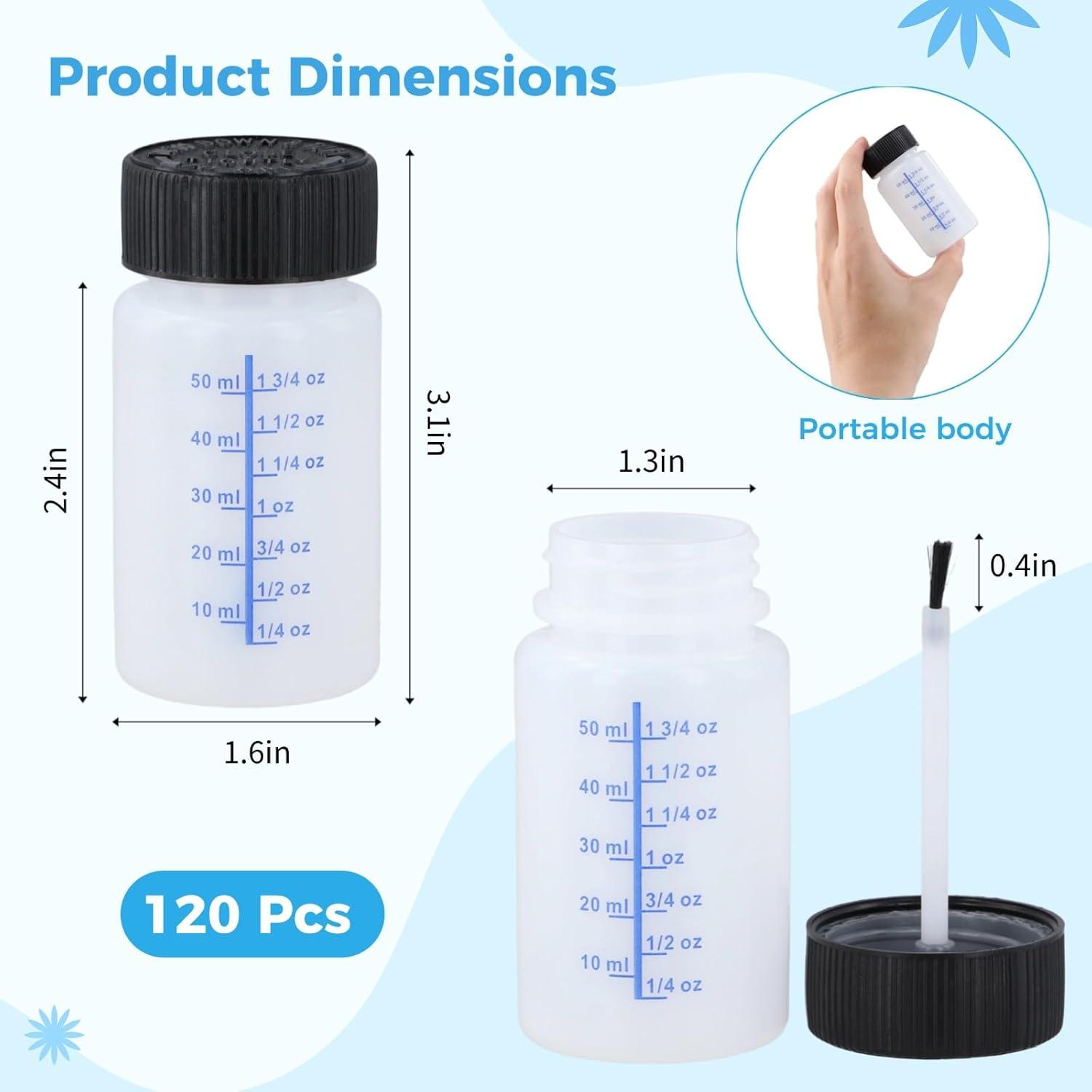 120 Botellas de Pintura Vacías Lnrueg 59 ml con Pincel