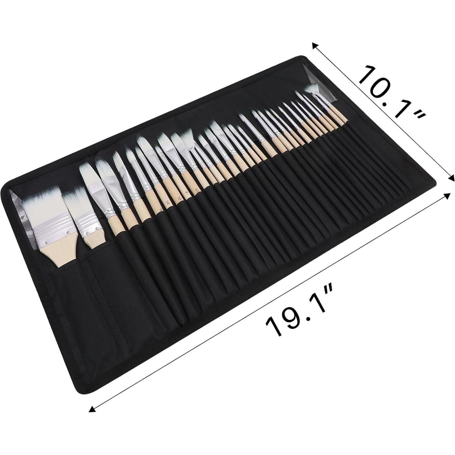 Set de 32 Pinceles de Pintura Acrílica Artecho - Nylon y Madera