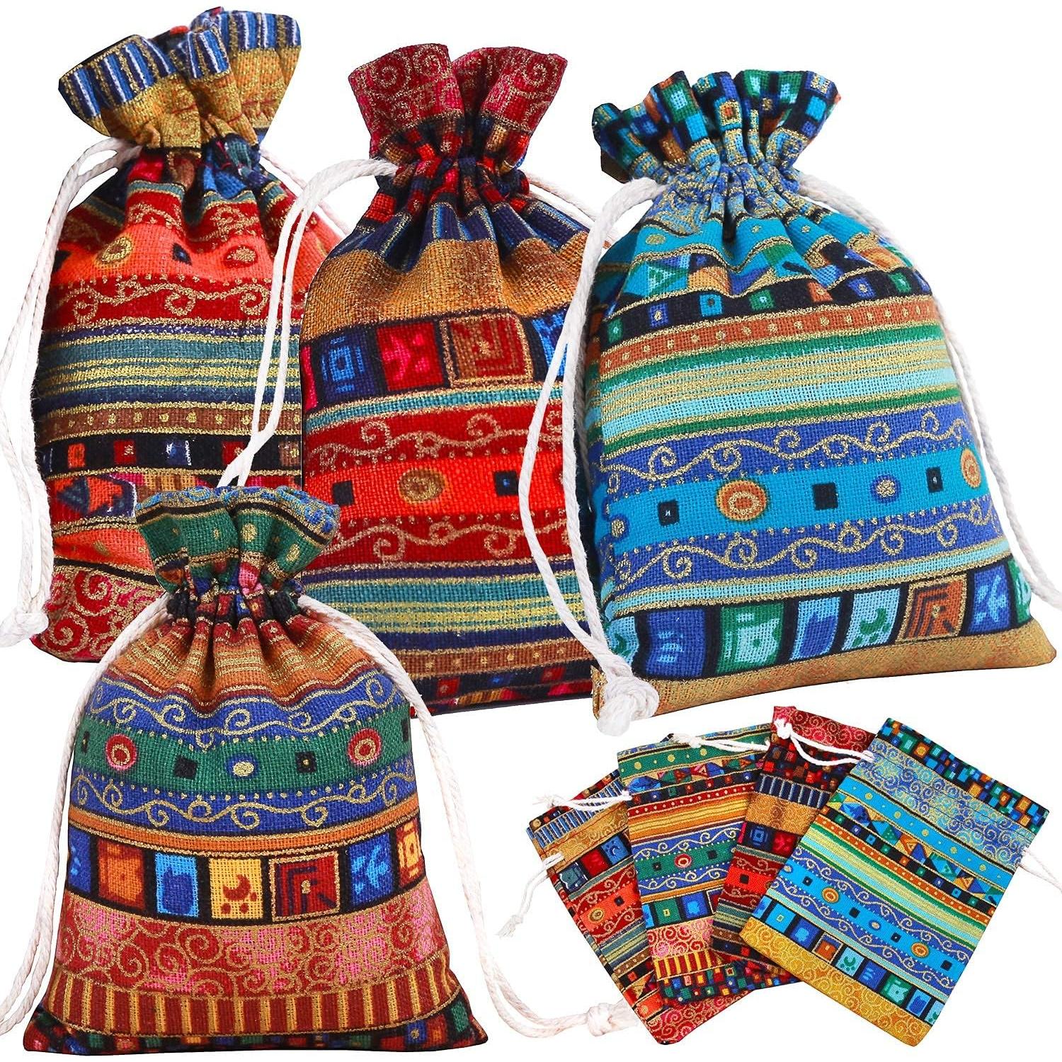 Bolsas de Regalo Ecológicas Pinowu 13x18cm Algodón Reutilizables 12pcs