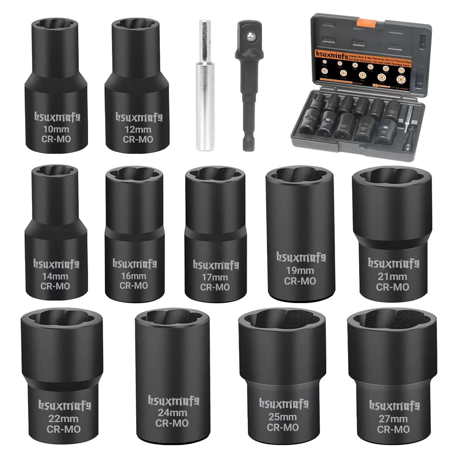 Juego de Extractores de Tuercas de Pernos 13 Piezas BSUXMAFG