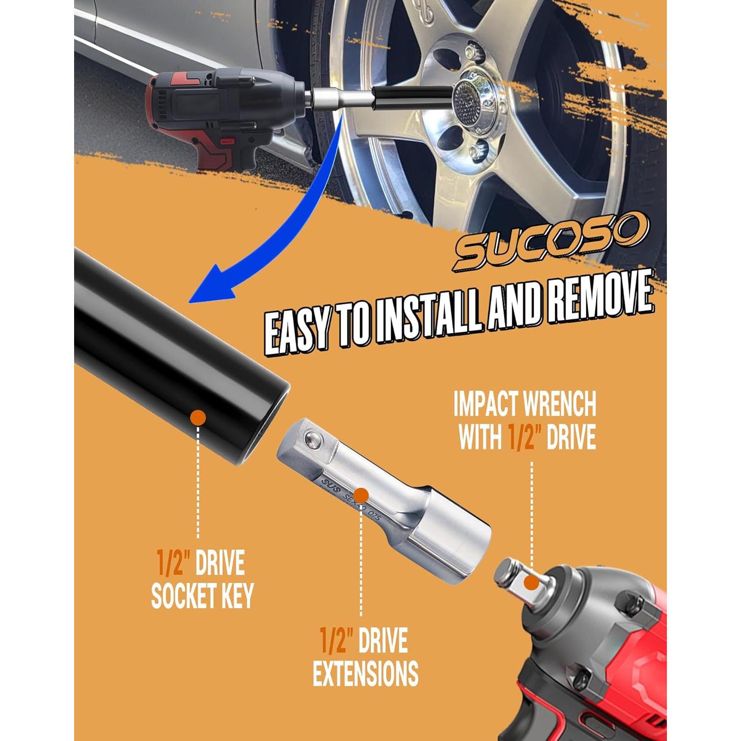 Juego de 10 Llaves de Tuerca Spline 1/2" SUCOSO con Extensión