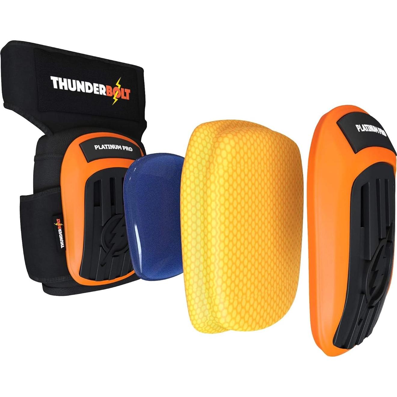 Rodilleras Thunderbolt Platino Pro Gel Doble 2025