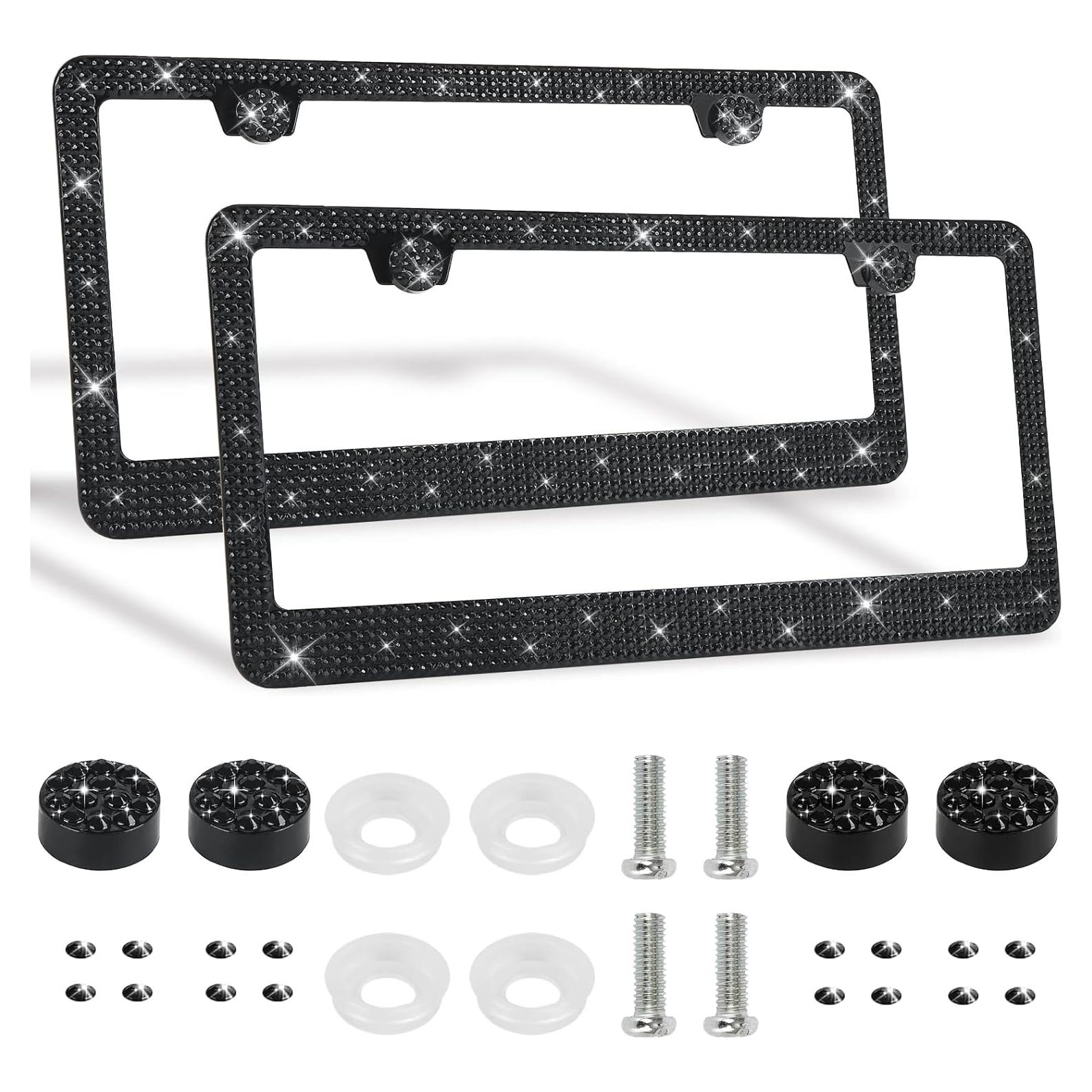 Paquete de 2 Marcos de Placas de Licencia Brillantes RtPcor