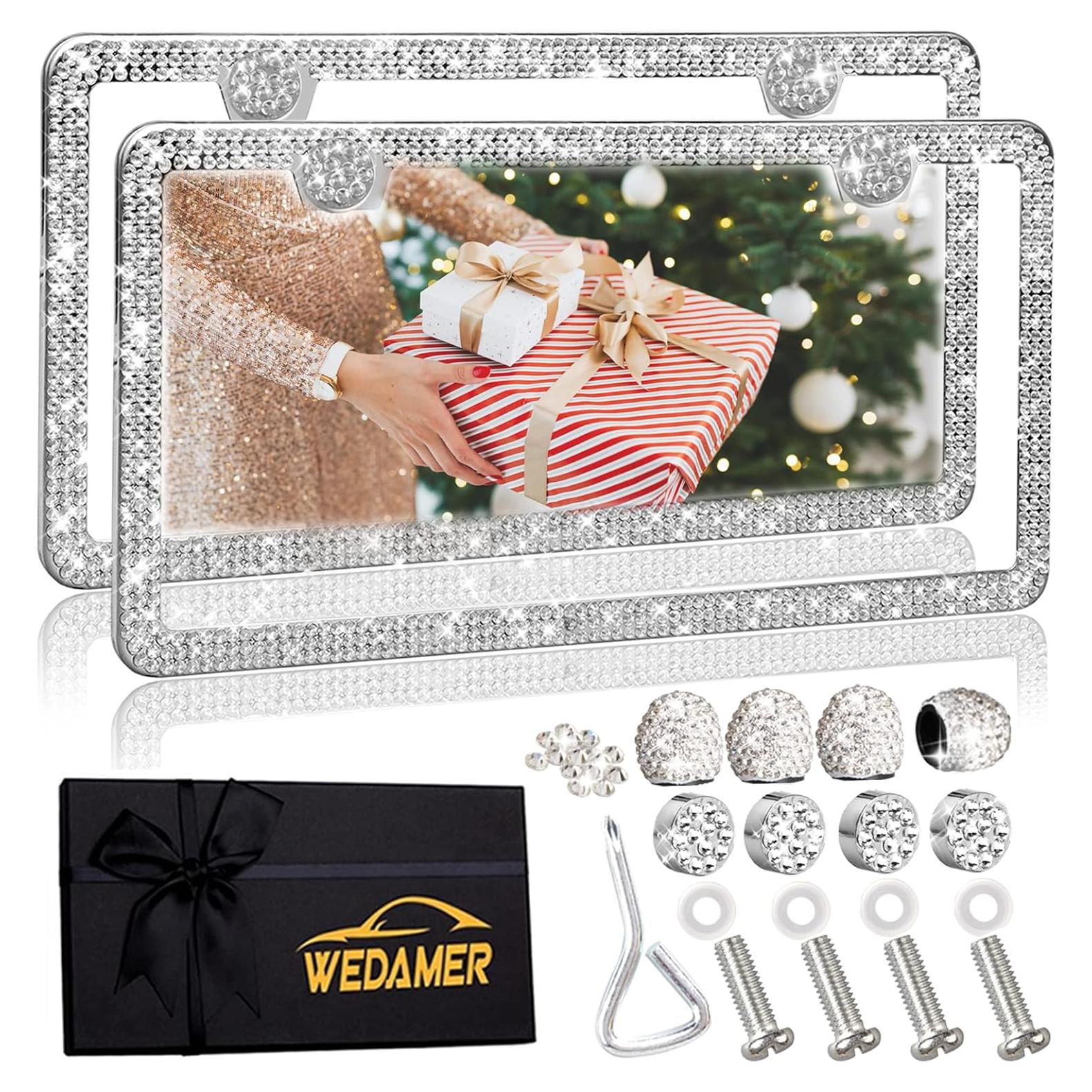 Paquete de 2 Marcos de Placa de Licencia Brillantes WEDAMER