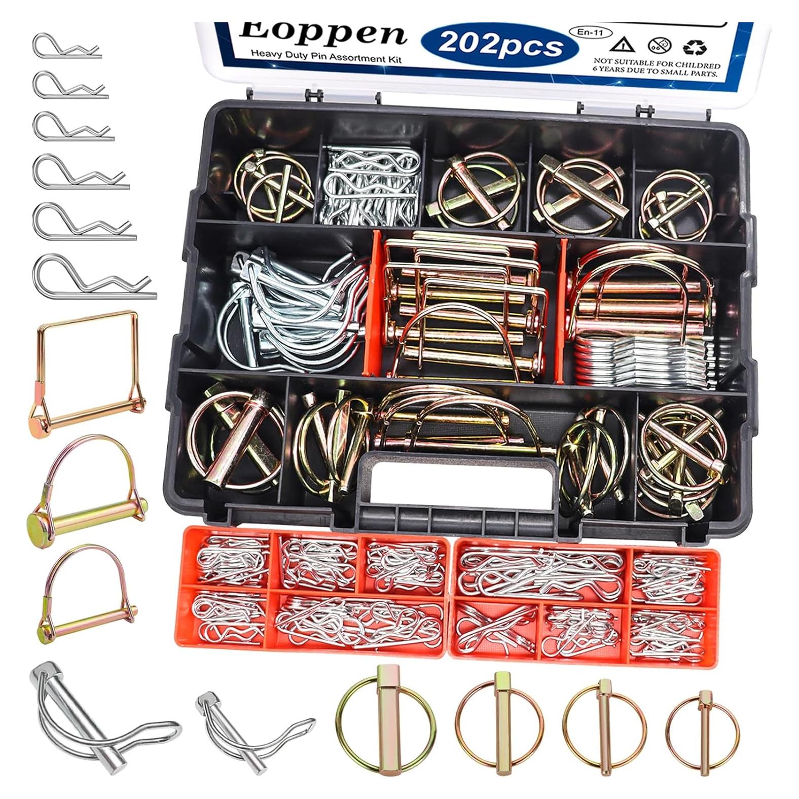 Kit de Clips de Pasador de Enganche Eoppen 202 Piezas Alta Resistencia