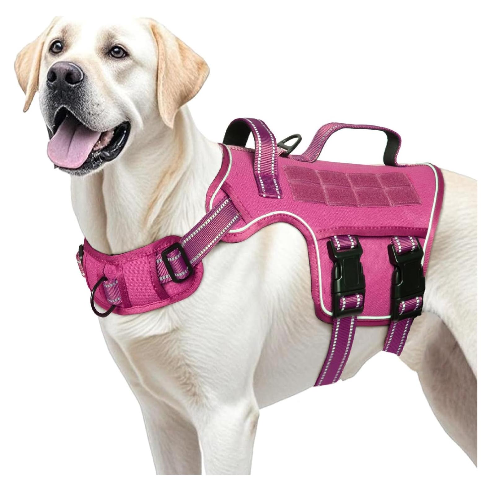 Arnés Táctico para Perros Grandes RunFido Rosa Ajustable