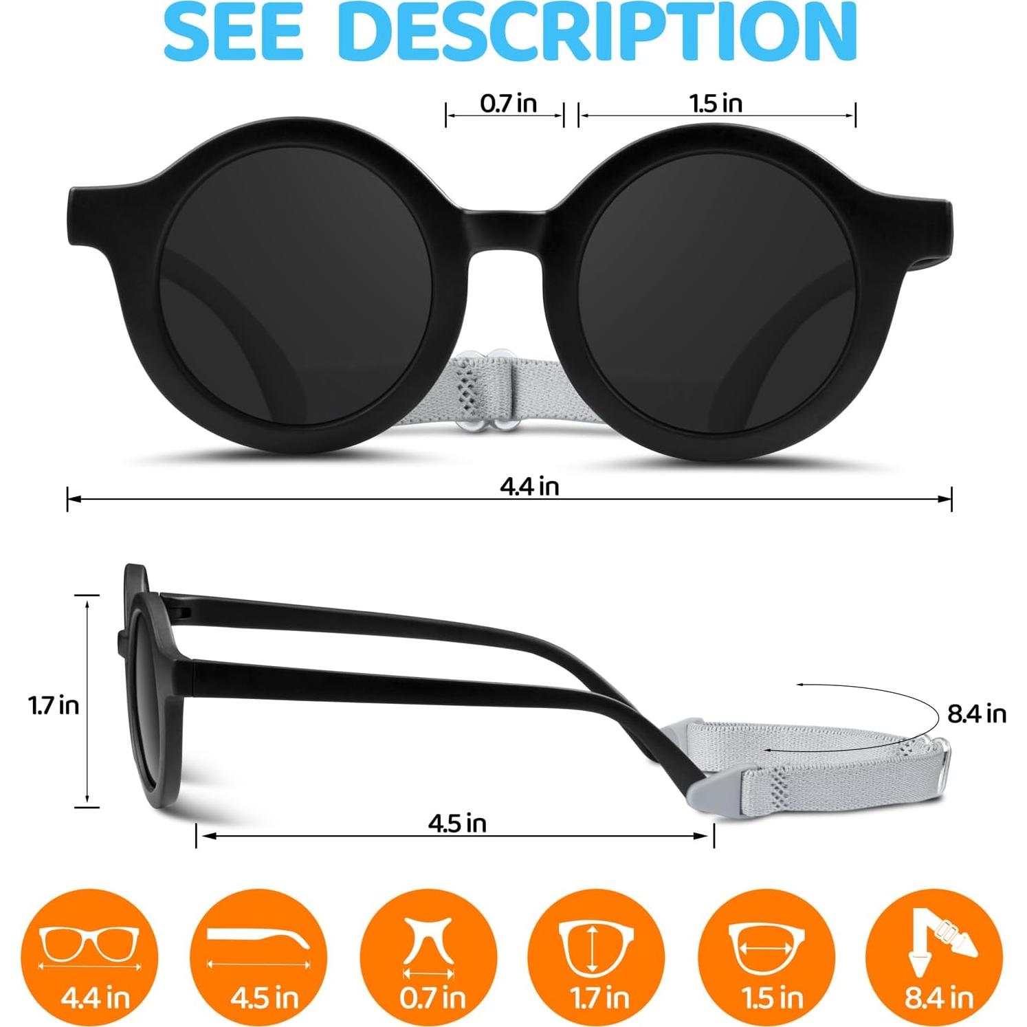 Gafas de sol RIVBOS Baby Wrap Polarizadas UV400 para Bebés