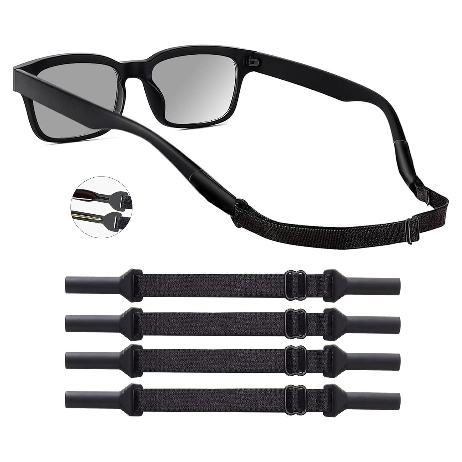 Correa Ajustable para Gafas de Niños 4 Piezas Negra