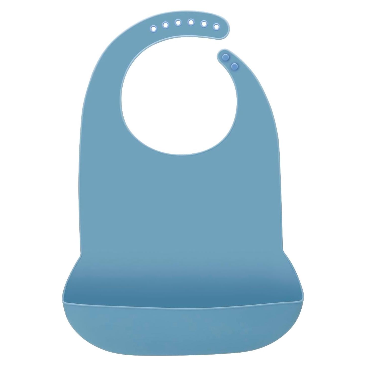 Babero de Silicona Emptycolor para Adultos Ajustable Azul