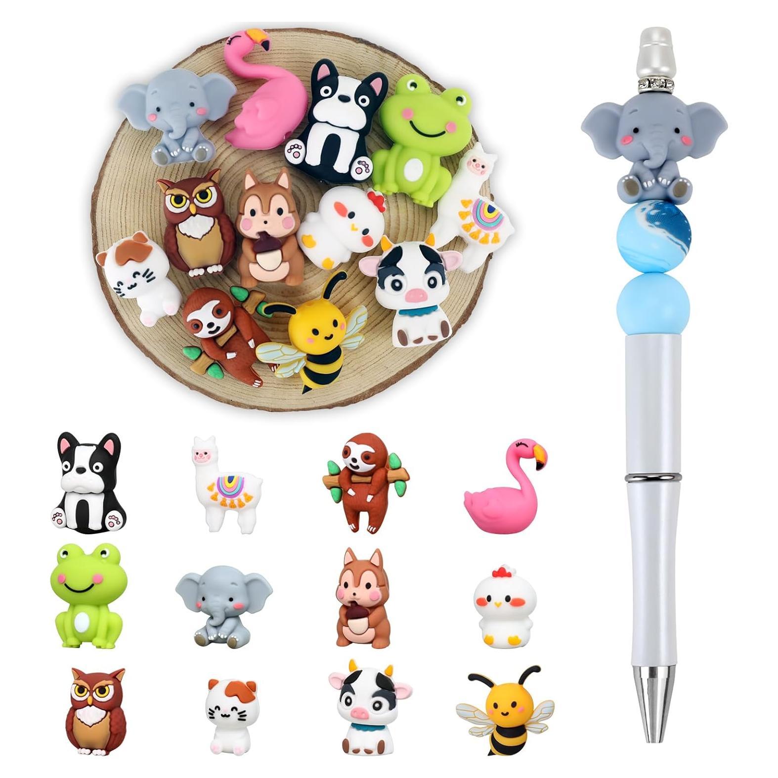 12 Perlas de Silicona 3D Animales SALUOKE para Manualidades